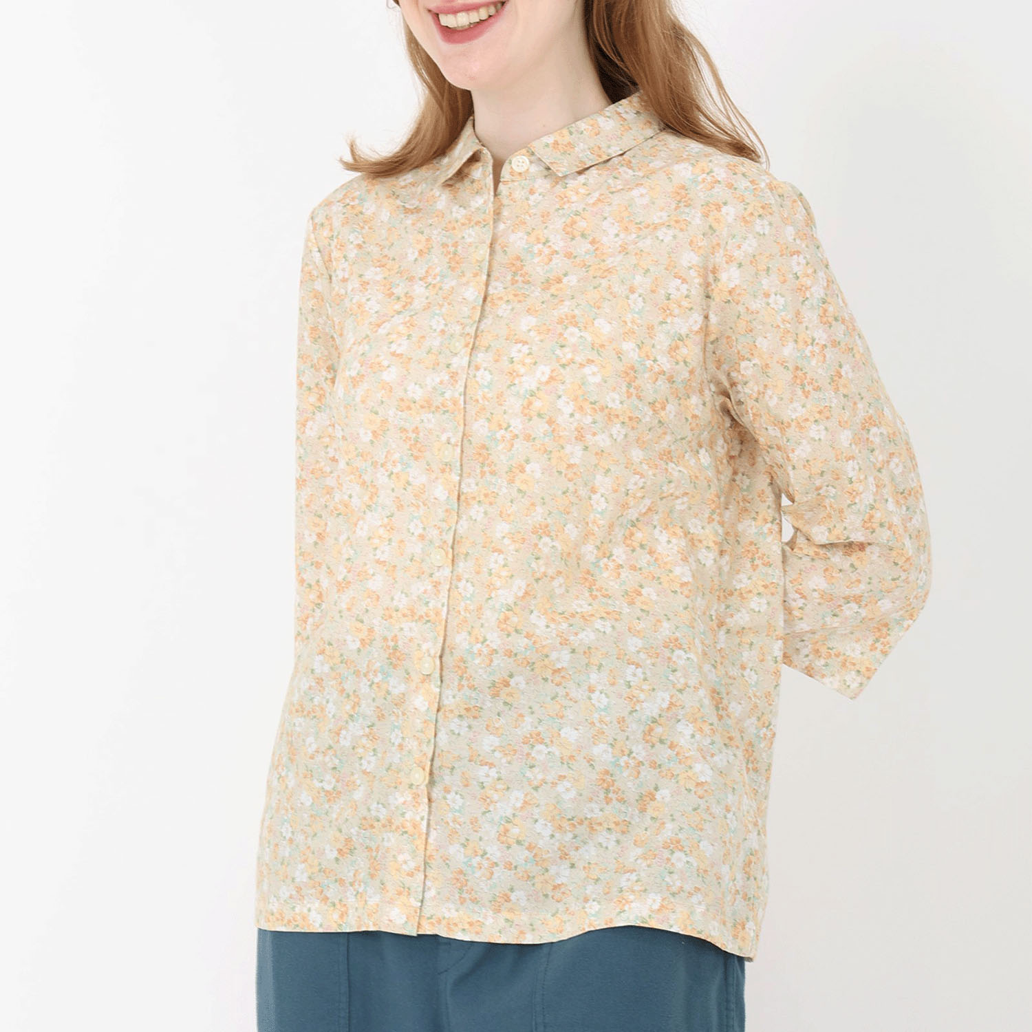 【新ブランド】T’BIS STUDIO 七分袖水彩花柄シャツ - 画像12