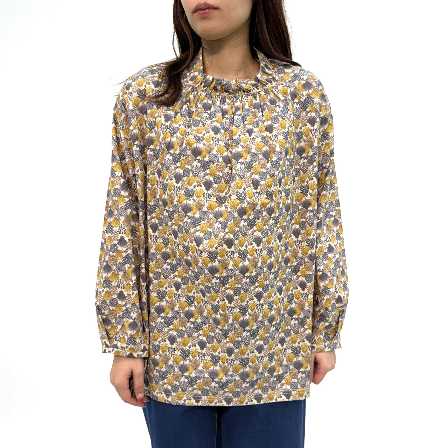 襟ギャザー袖タックチュニック - 画像7