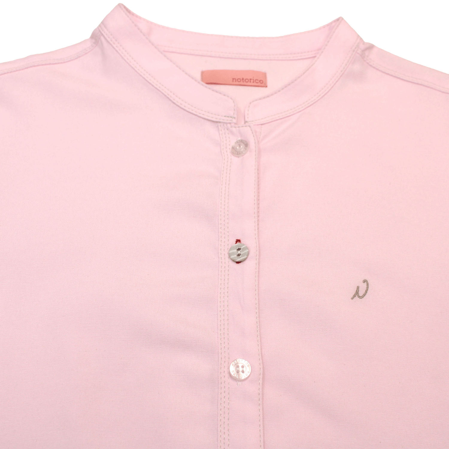 notorico アクセントステッチベーシックスタンドカラーロングシャツ - 画像16