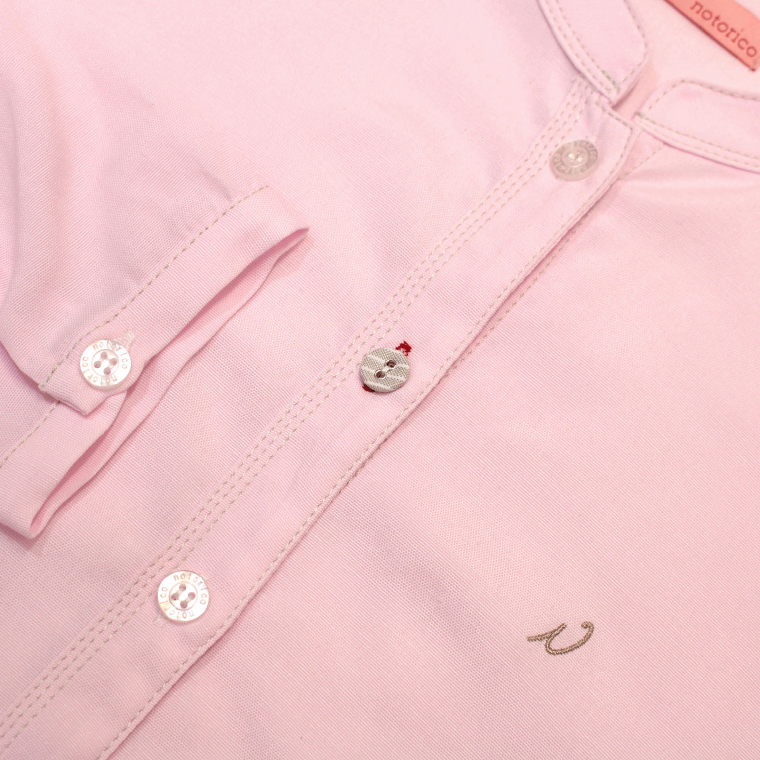 notorico アクセントステッチベーシックスタンドカラーロングシャツ - 画像17