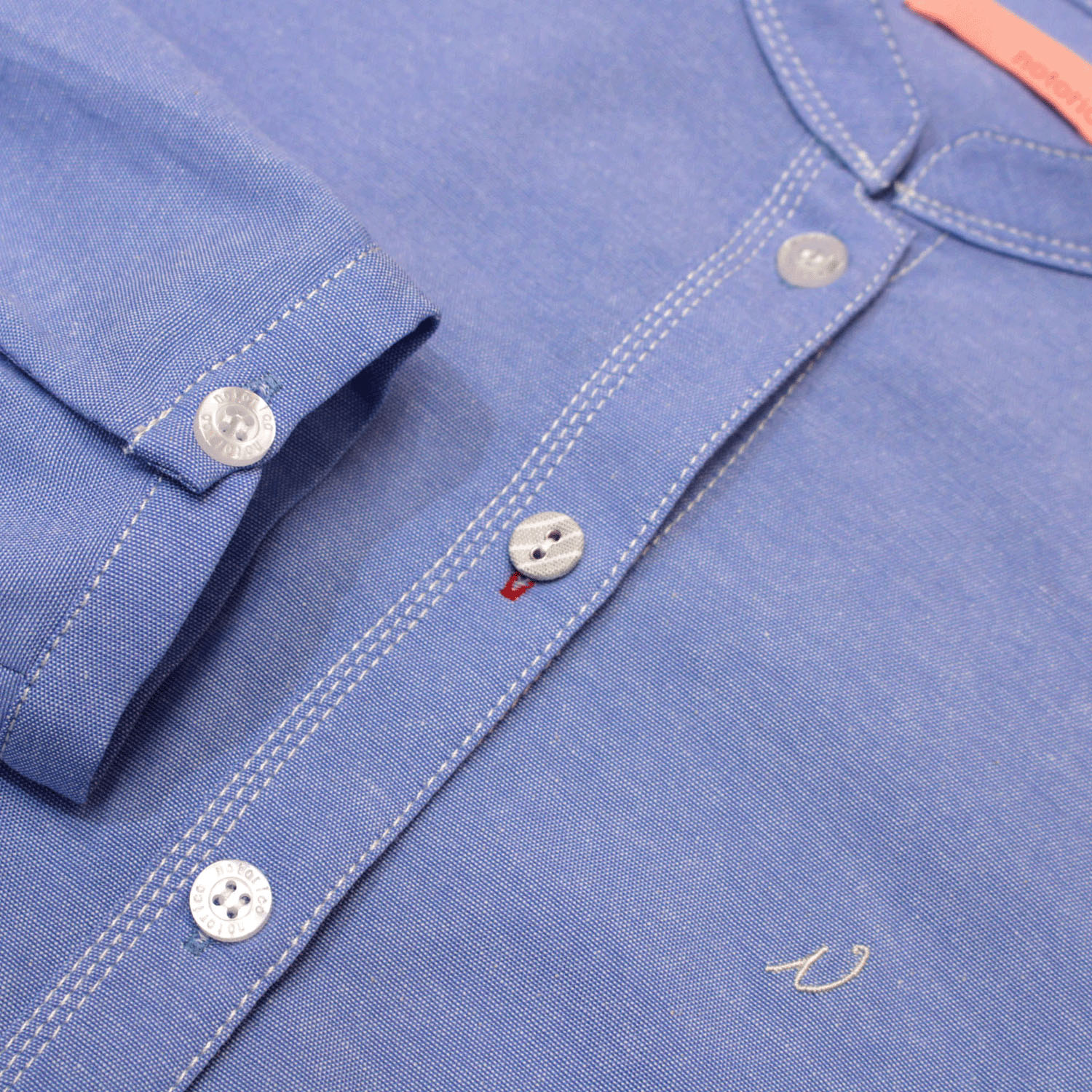 notorico アクセントステッチベーシックスタンドカラーロングシャツ - 画像26