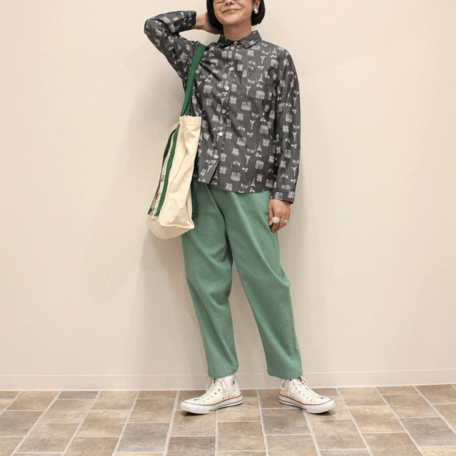 notorico フランス柄ストライプブラウス - 画像5