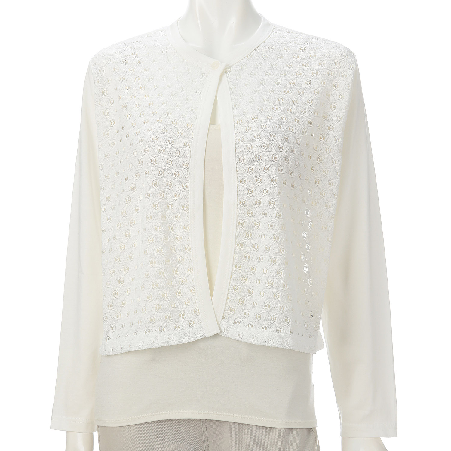 レース使いワンボタンカーディガン