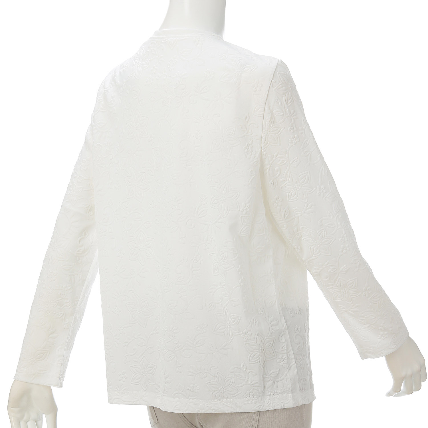 エンボス花柄カーディガン - 画像4