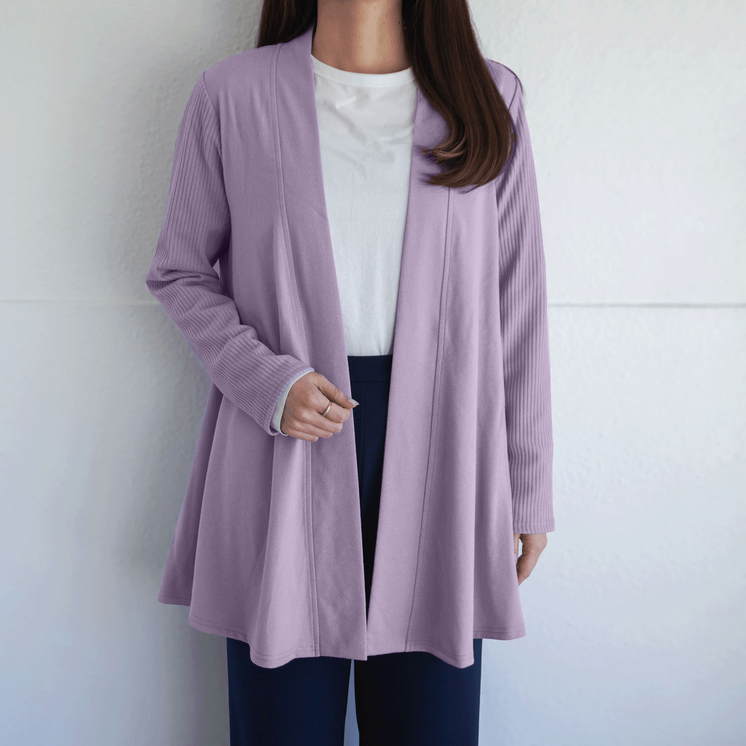 無地×リブ使いカーディガン - 画像9