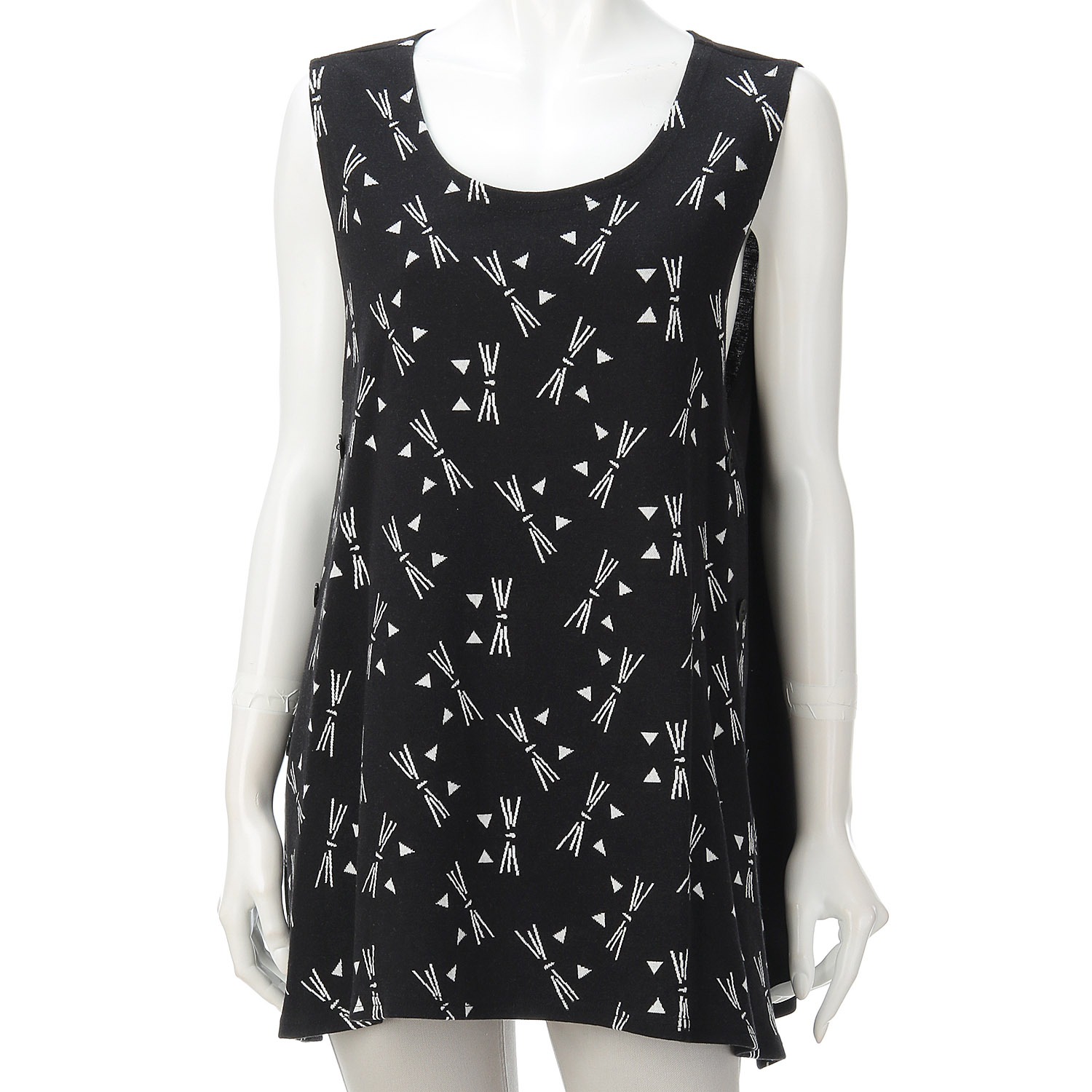 ネコ柄プリントロングベスト - 画像5