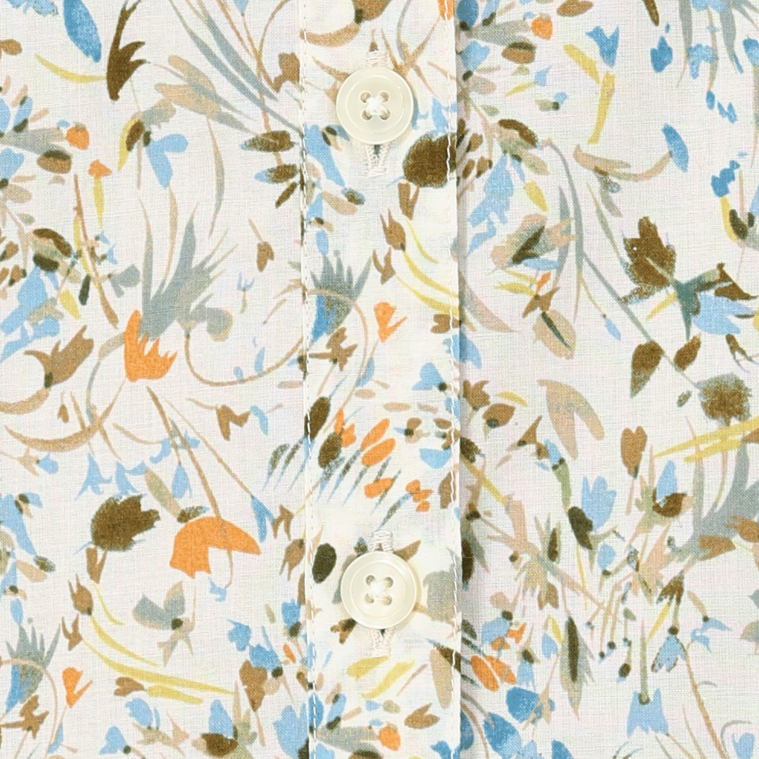 T’BIS STUDIO 水彩花柄プリント胸切替ギャザーシャツ - 画像2