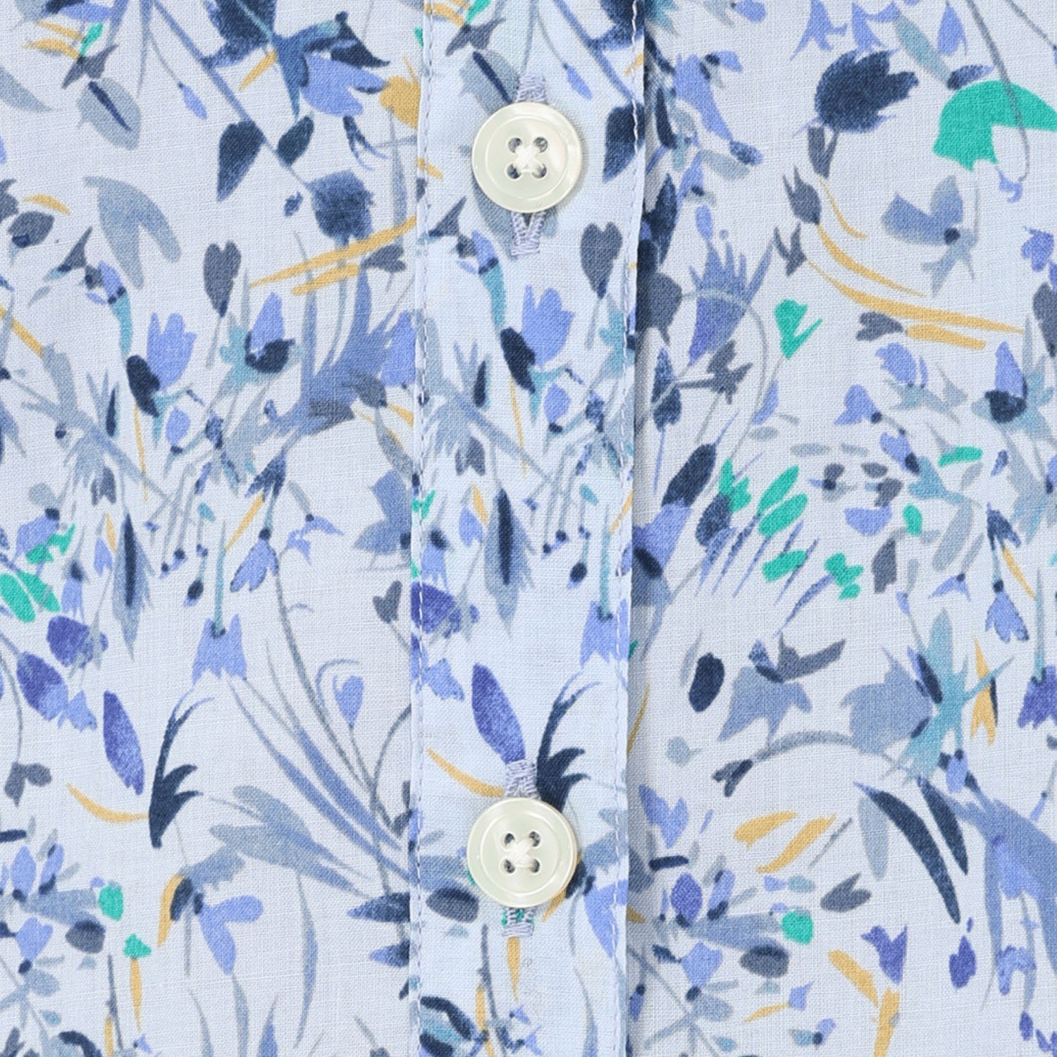 T’BIS STUDIO 水彩花柄プリント胸切替ギャザーシャツ - 画像4