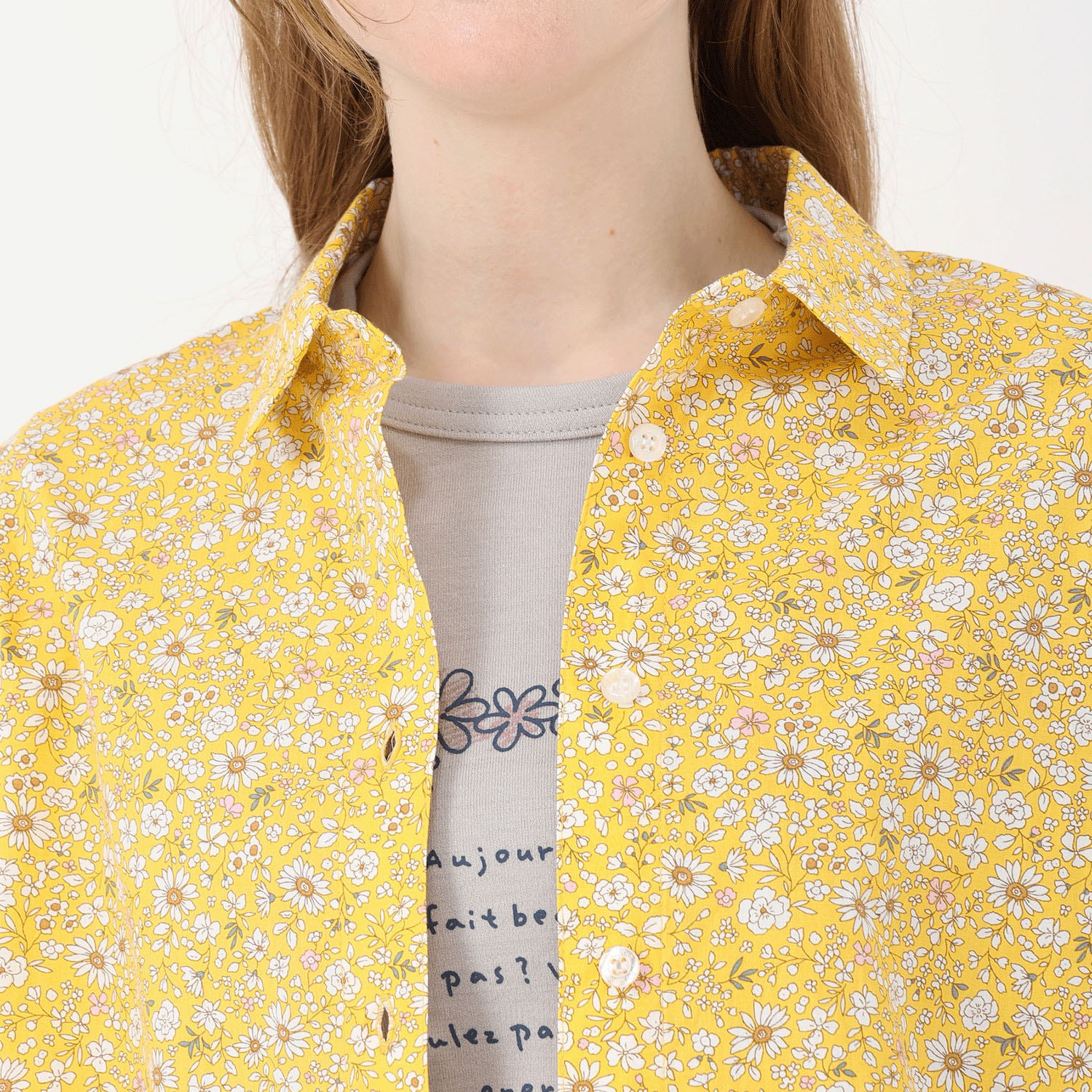 T’BIS STUDIO 長袖縁取り花プリントシャツ - 画像6