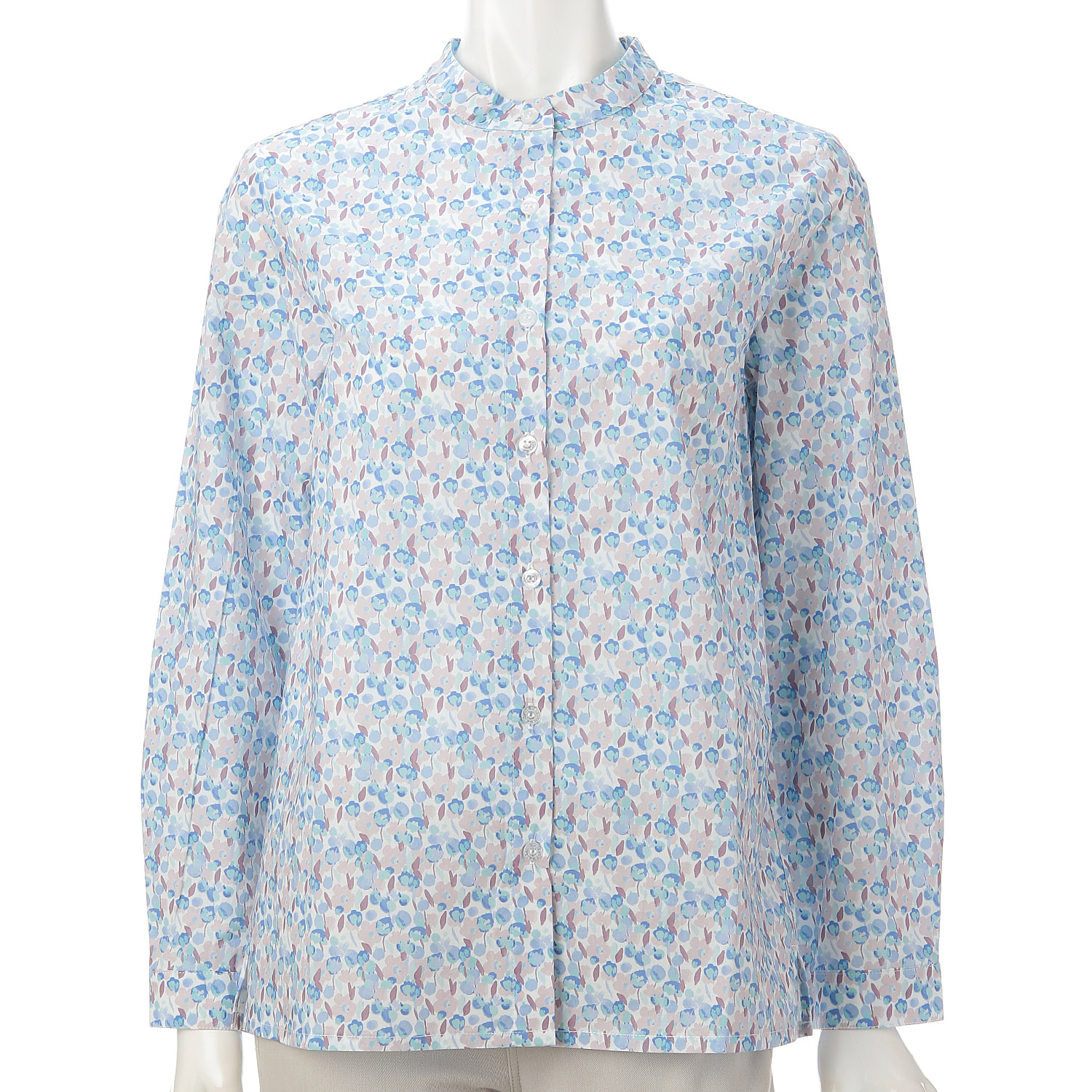 T’BIS STUDIO 長袖小花プリントスタンドネックシャツ - 画像14