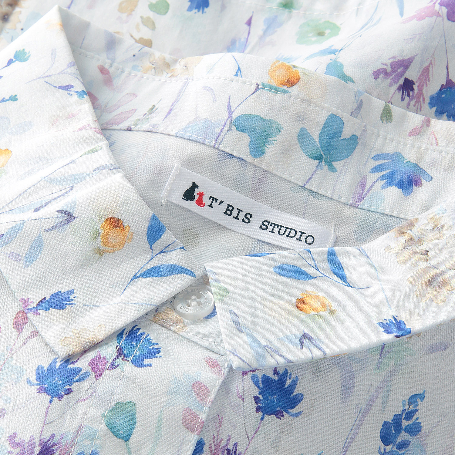 T’BIS STUDIO 長袖花柄ペイントシャツ - 画像10