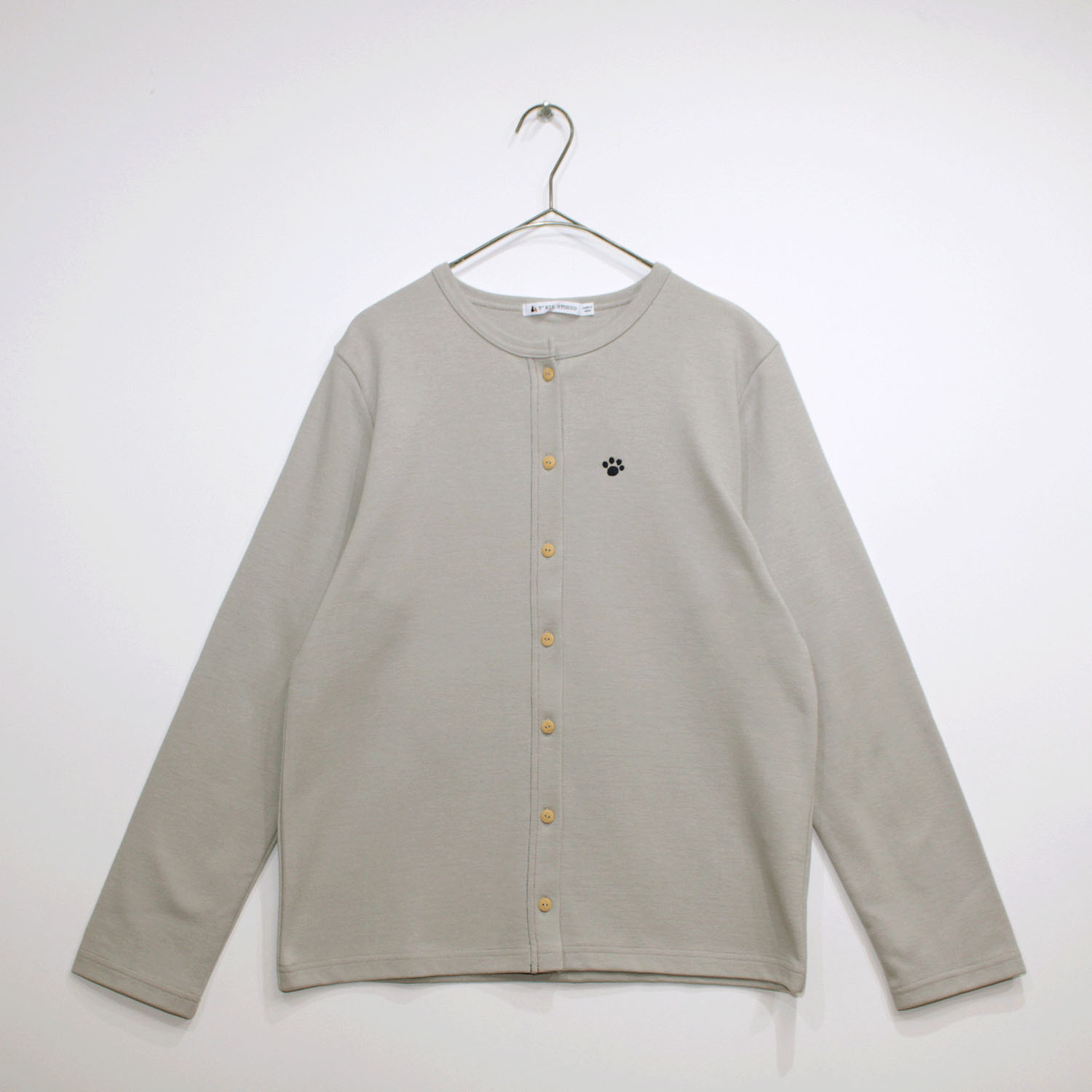 T’BIS STUDIO 長袖ダブルフェイスフットプリント刺繍カーディガン - 画像2