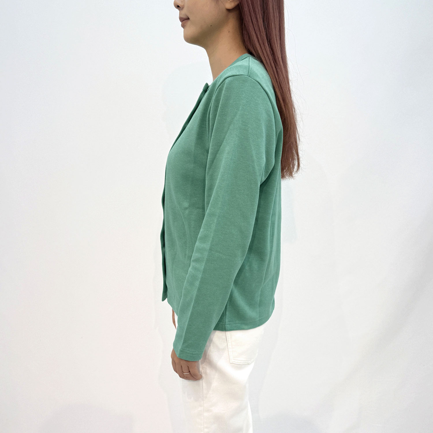 T’BIS STUDIO 長袖ダブルフェイスフットプリント刺繍カーディガン - 画像5