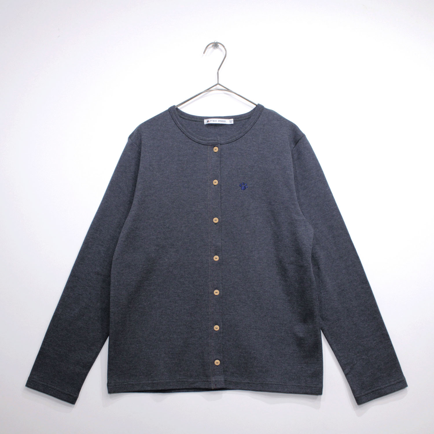 T’BIS STUDIO 長袖ダブルフェイスフットプリント刺繍カーディガン - 画像9