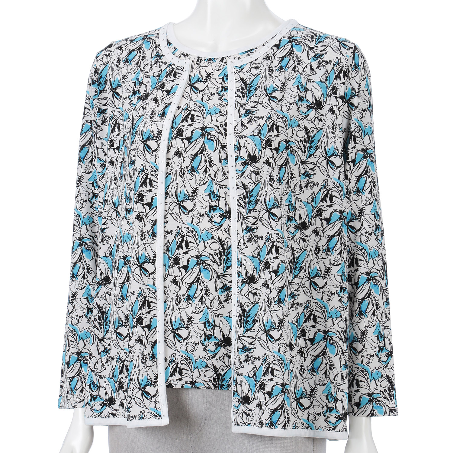 ストーン付きプリントアンサンブル - 画像1