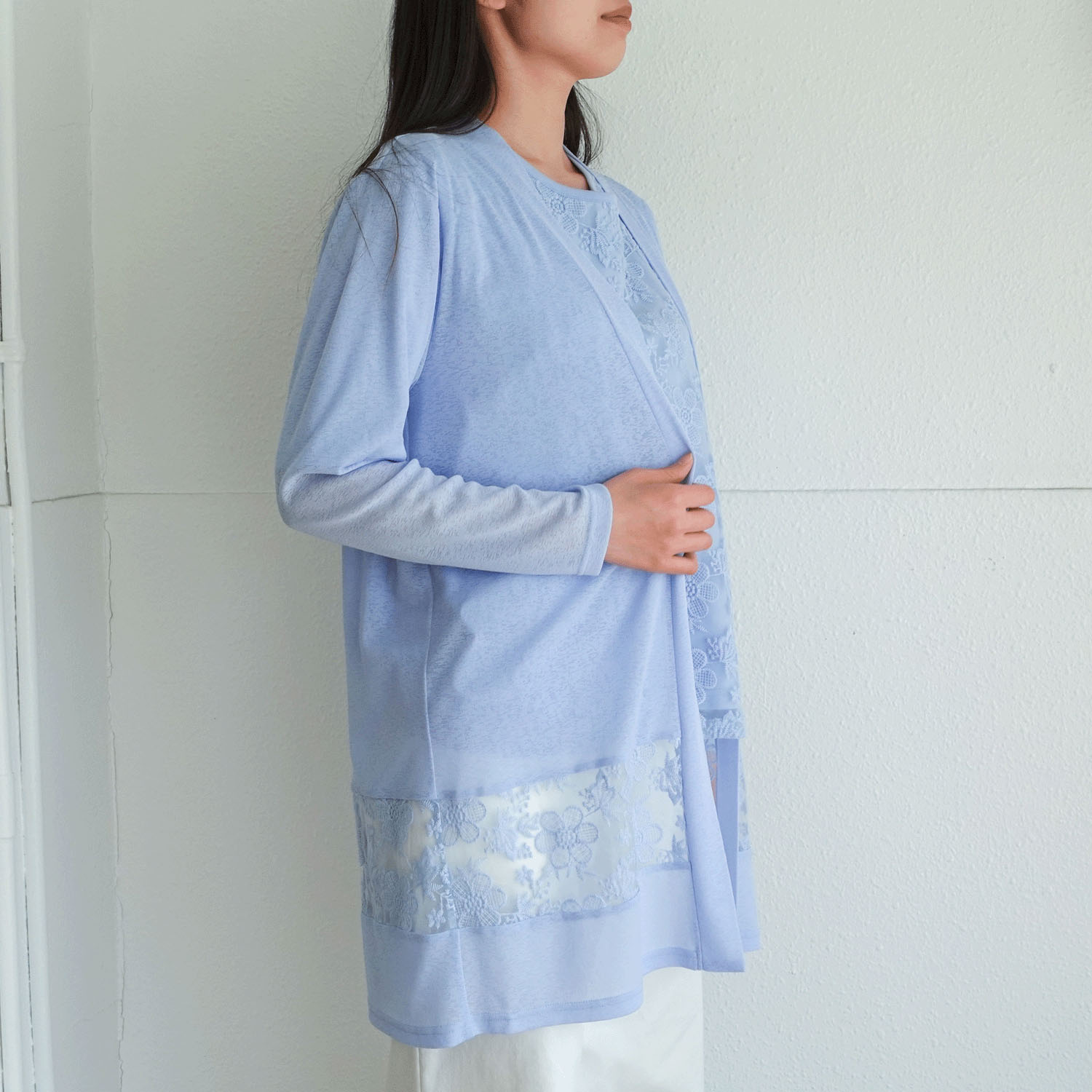 刺繍切替カーデアンサンブル - 画像2