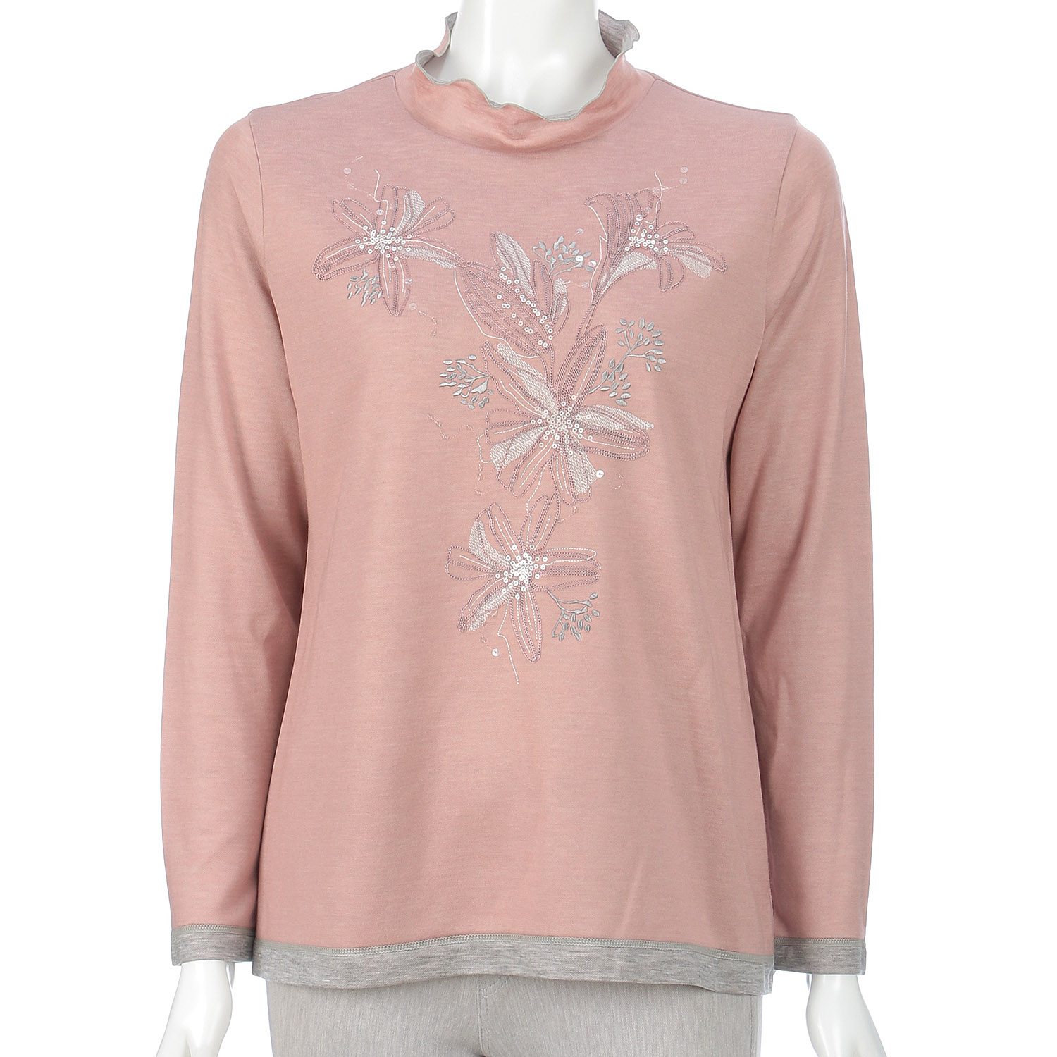 ROYAL VERDY 花柄ビーズ刺繍ハイネック - 画像1