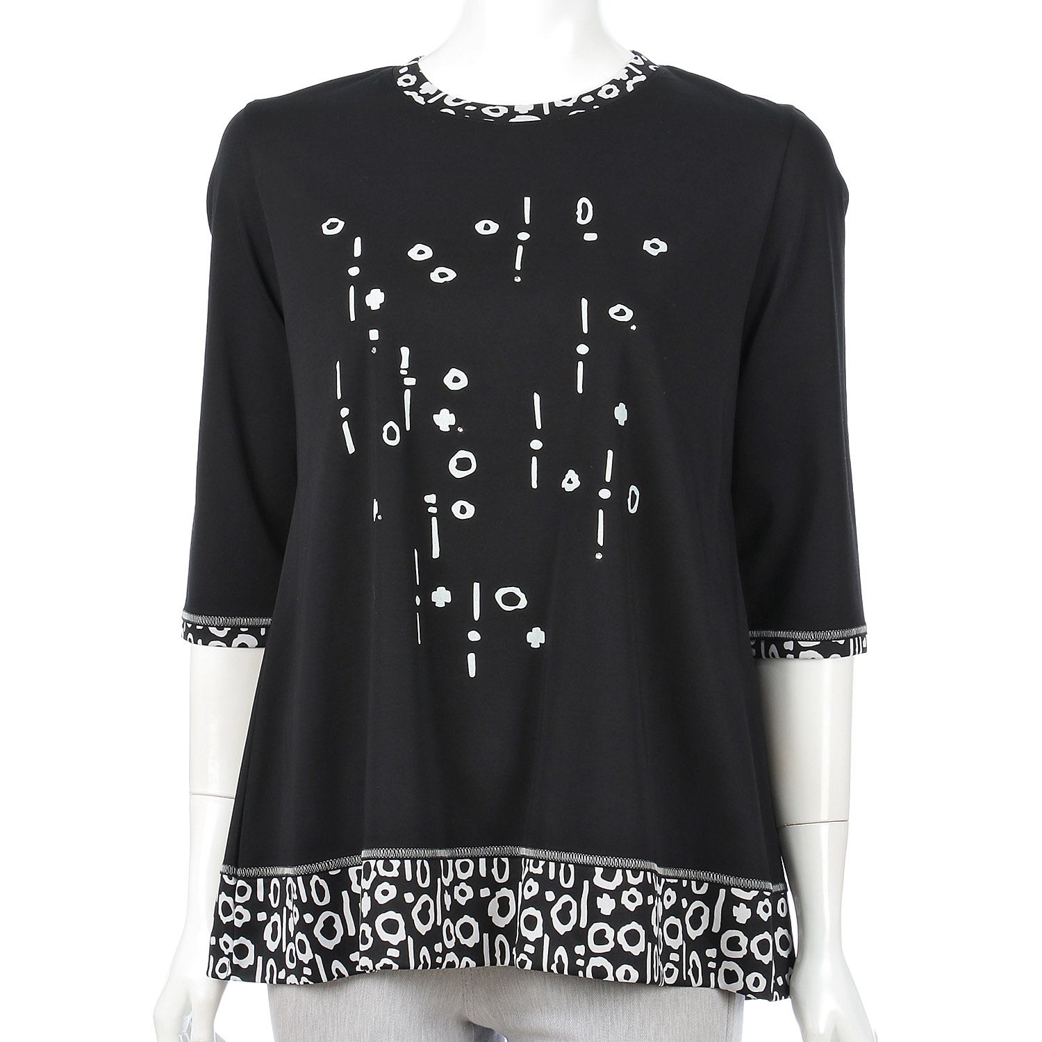 ROYAL VERDY クレリック落書き幾何柄切替プルオーバー - 画像4