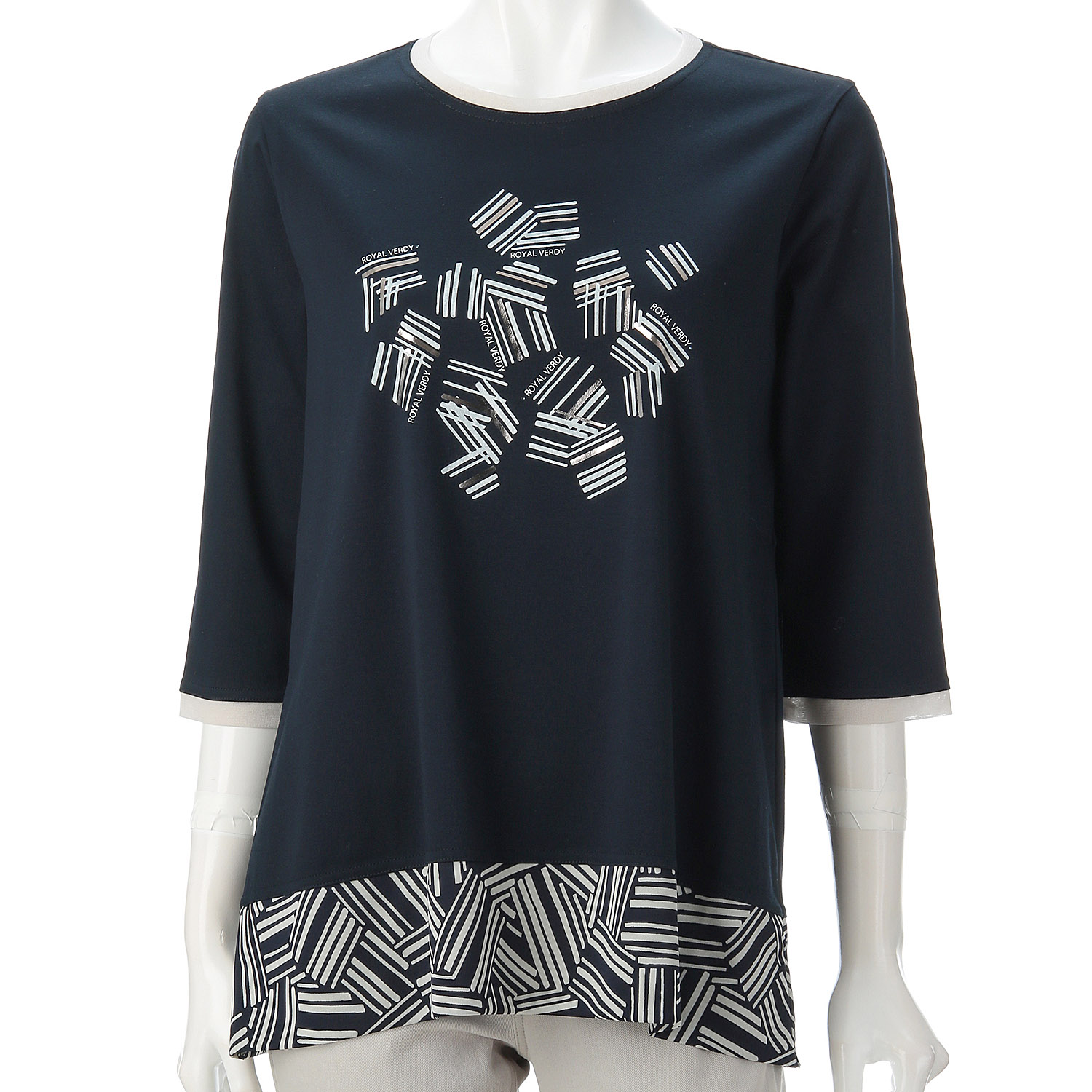 ROYAL VERDY クレリック幾何柄切替プルオーバー - 画像3