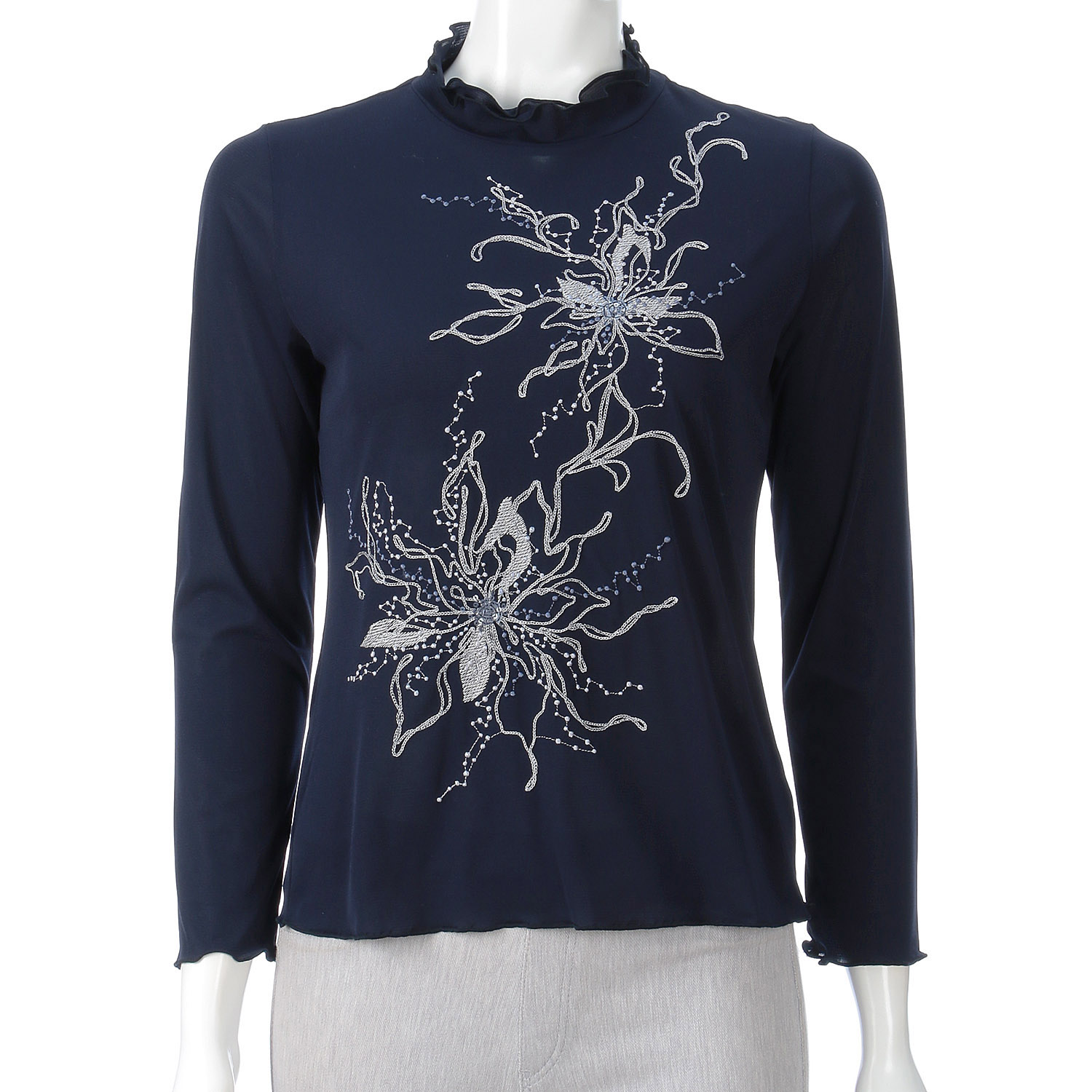 ROYAL VERDY パウダーチュール花刺繍メロープルオーバー - 画像4