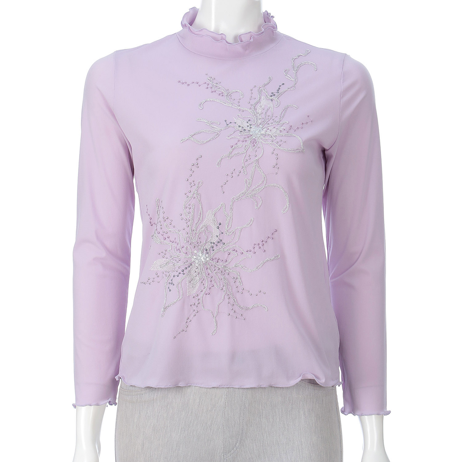 ROYAL VERDY パウダーチュール花刺繍メロープルオーバー - 画像1