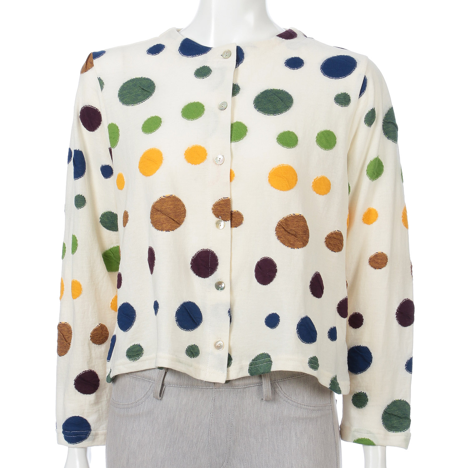 LaLa que sera マルチカラードットジャガードカーディガン - 画像14