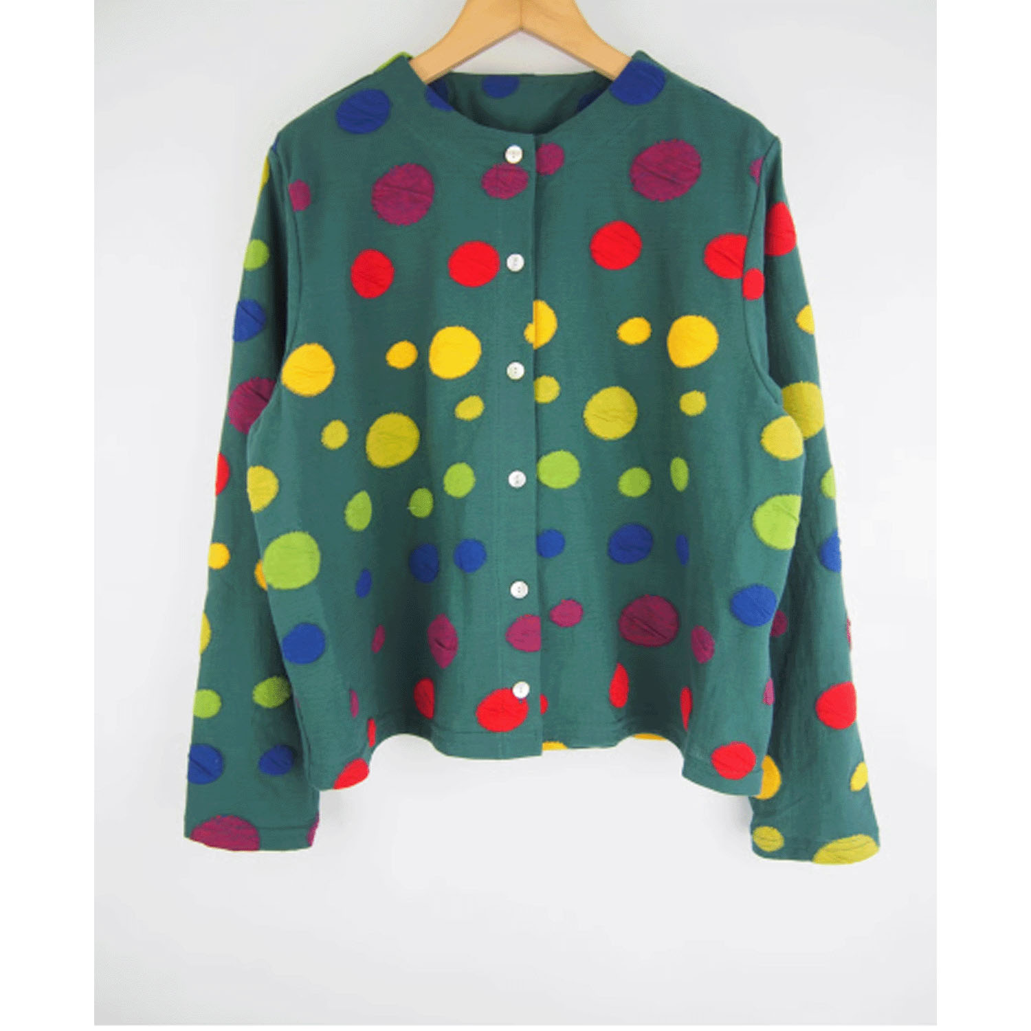 LaLa que sera マルチカラードットジャガードカーディガン - 画像17