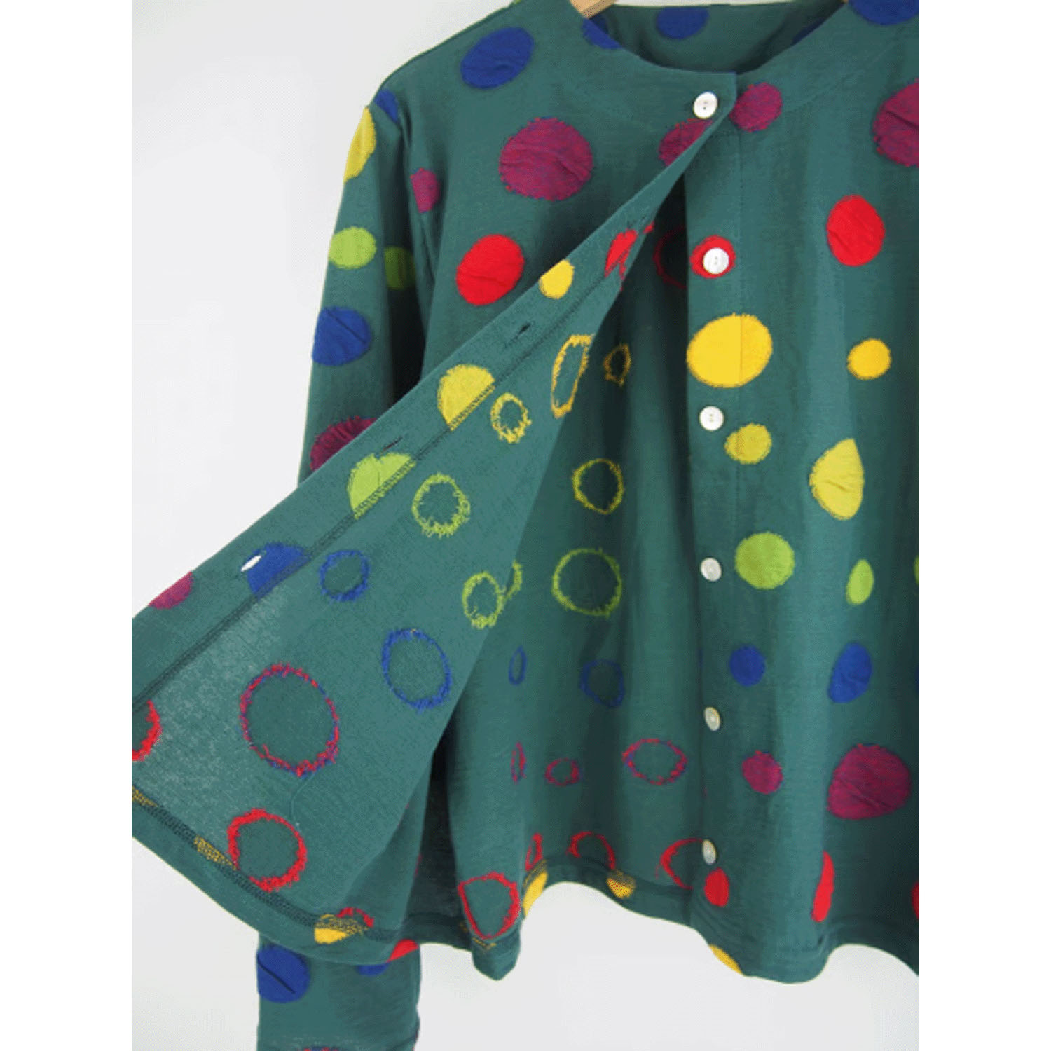 LaLa que sera マルチカラードットジャガードカーディガン - 画像18