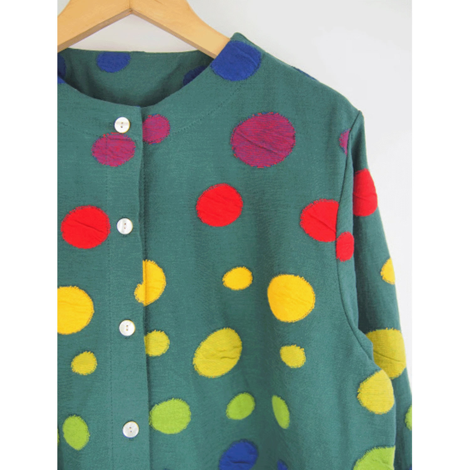 LaLa que sera マルチカラードットジャガードカーディガン - 画像19