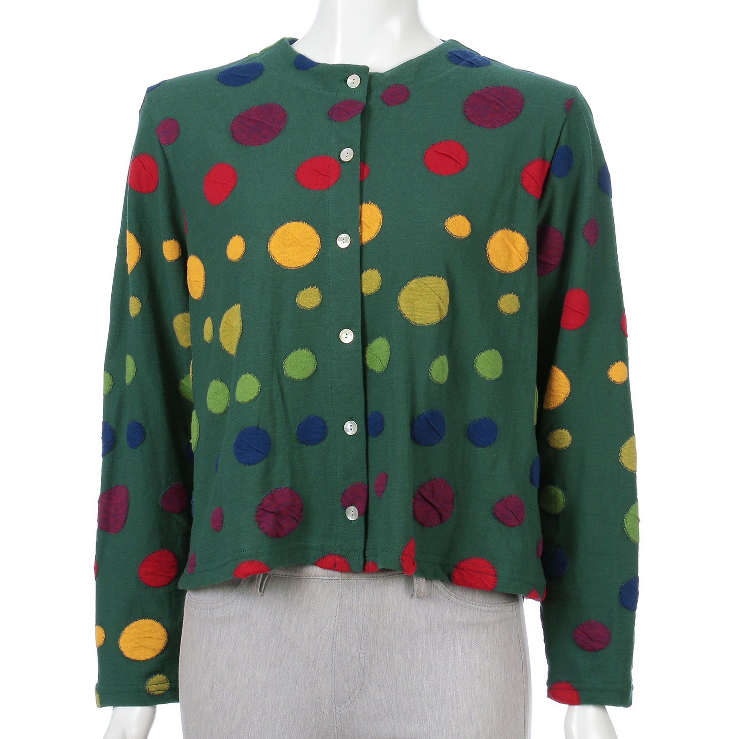 LaLa que sera マルチカラードットジャガードカーディガン - 画像20