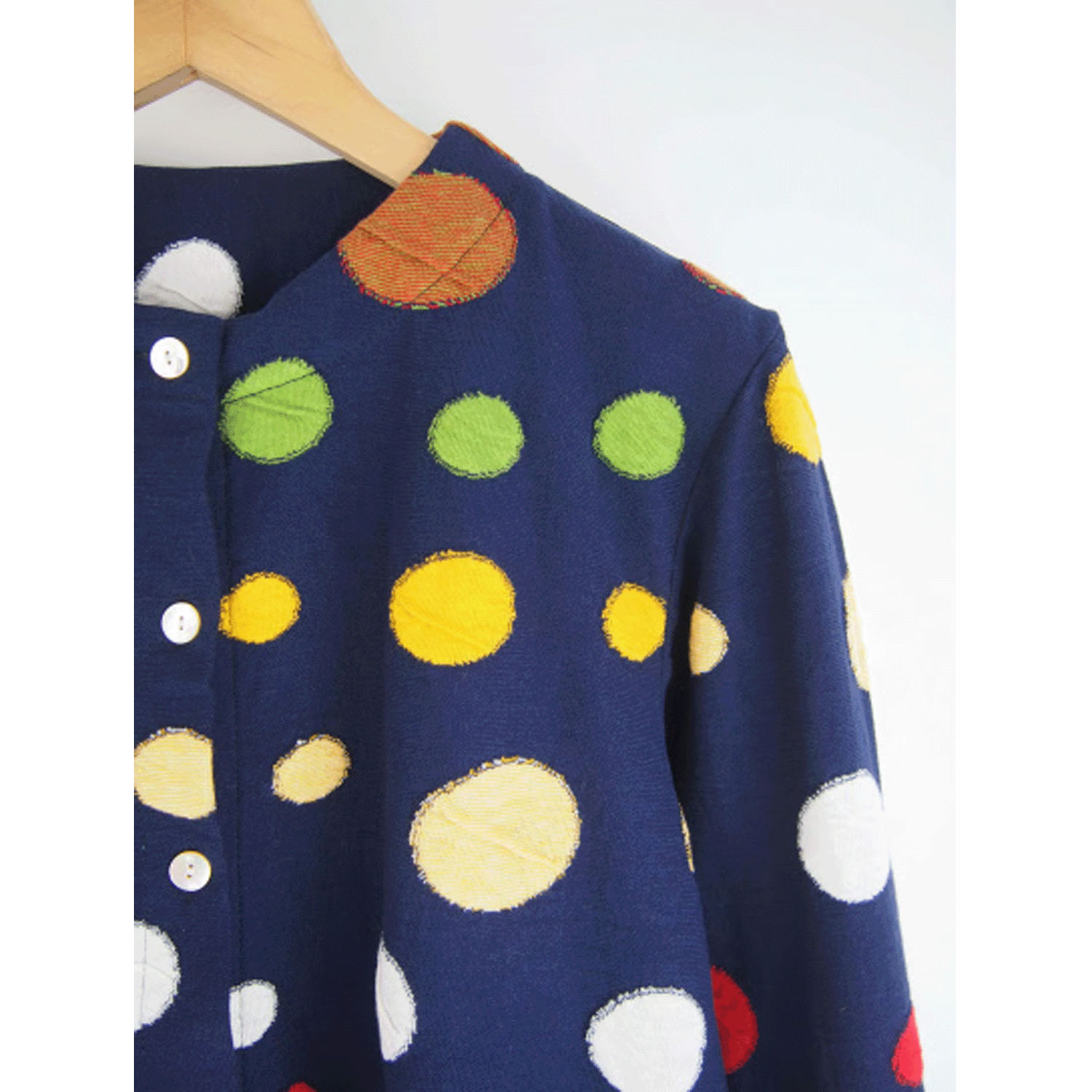 LaLa que sera マルチカラードットジャガードカーディガン - 画像4