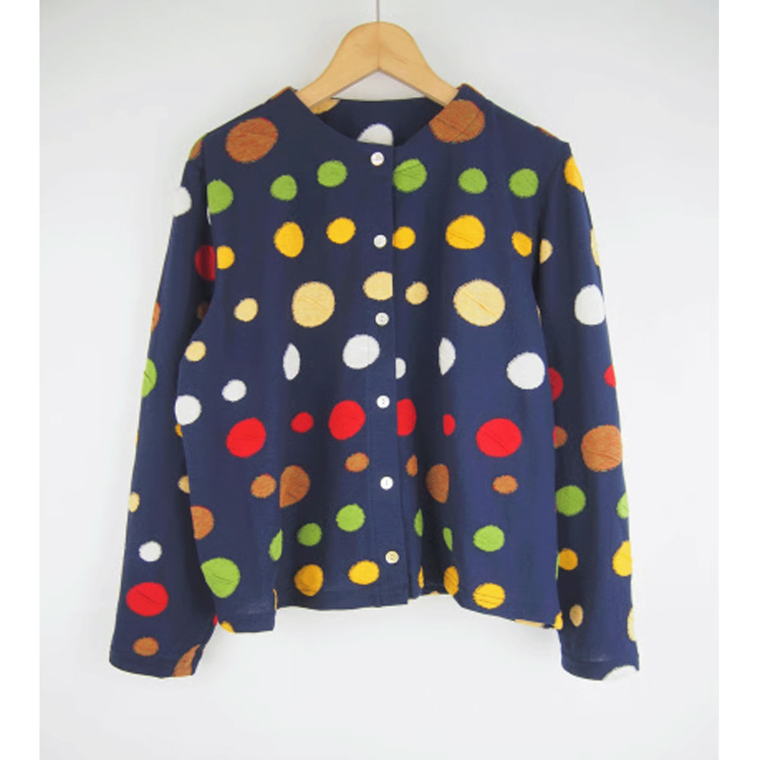 LaLa que sera マルチカラードットジャガードカーディガン - 画像7