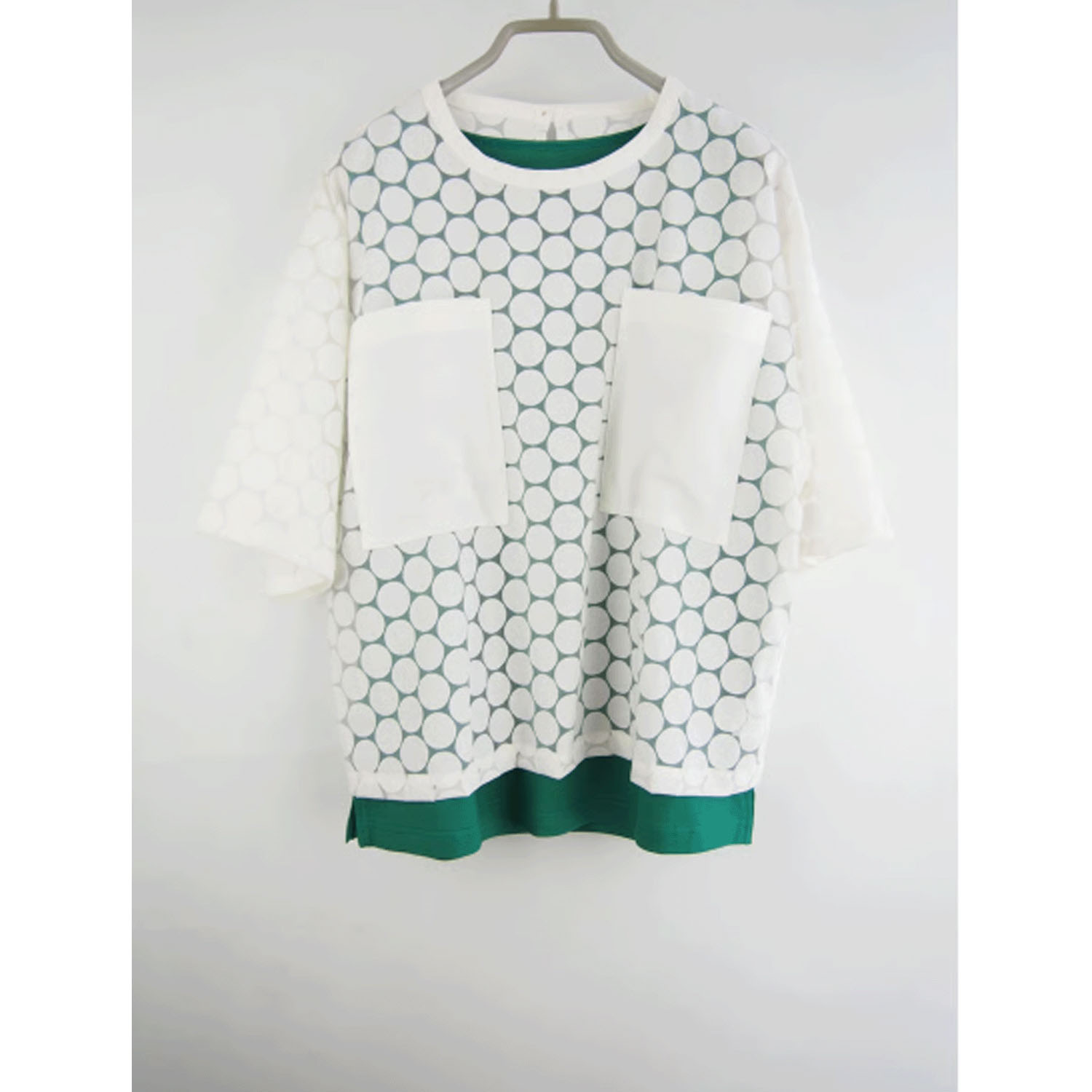 GIPSY BLUE オーガンジードットクロスポケット付ティーブラウス - 画像14