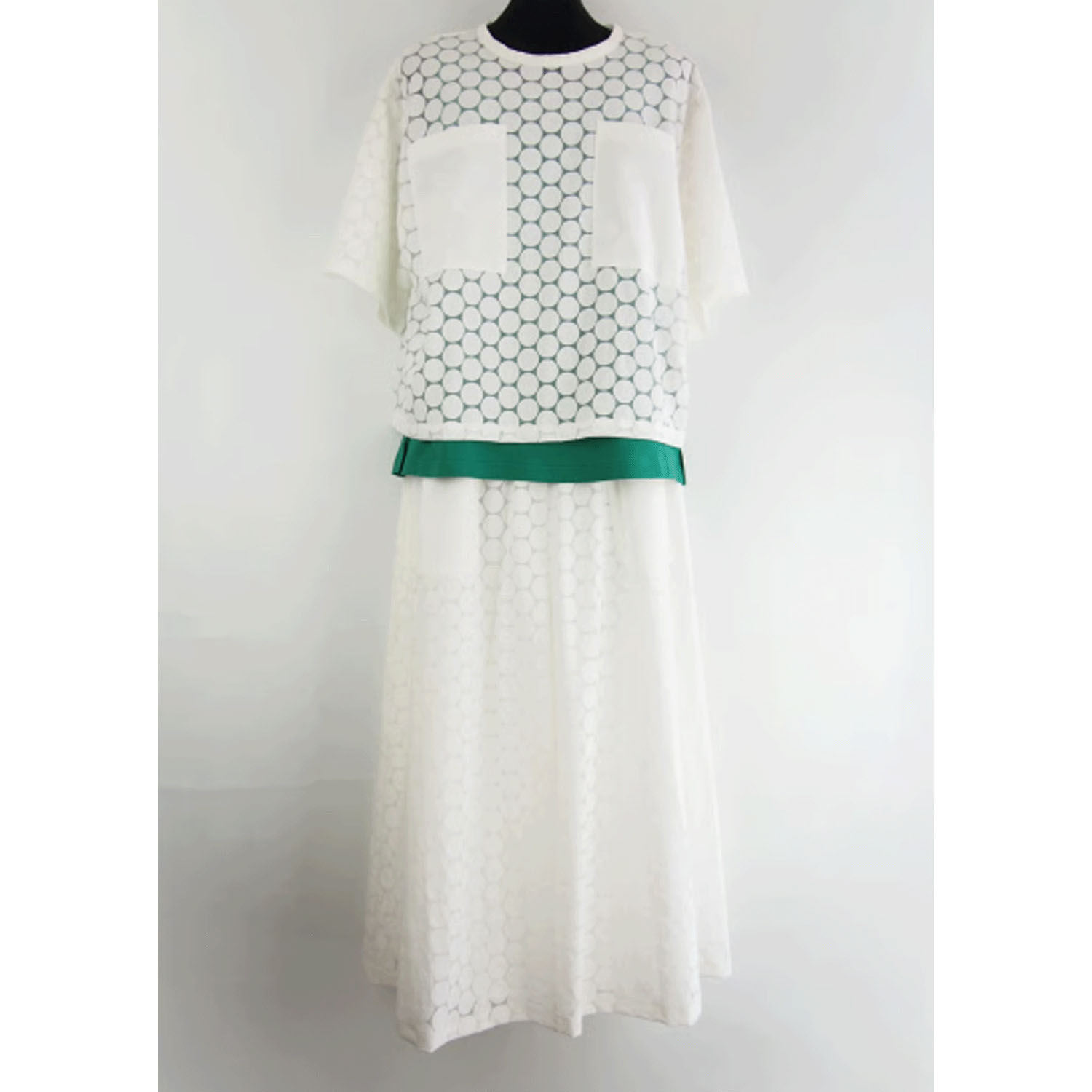 GIPSY BLUE オーガンジードットクロスポケット付ティーブラウス - 画像5