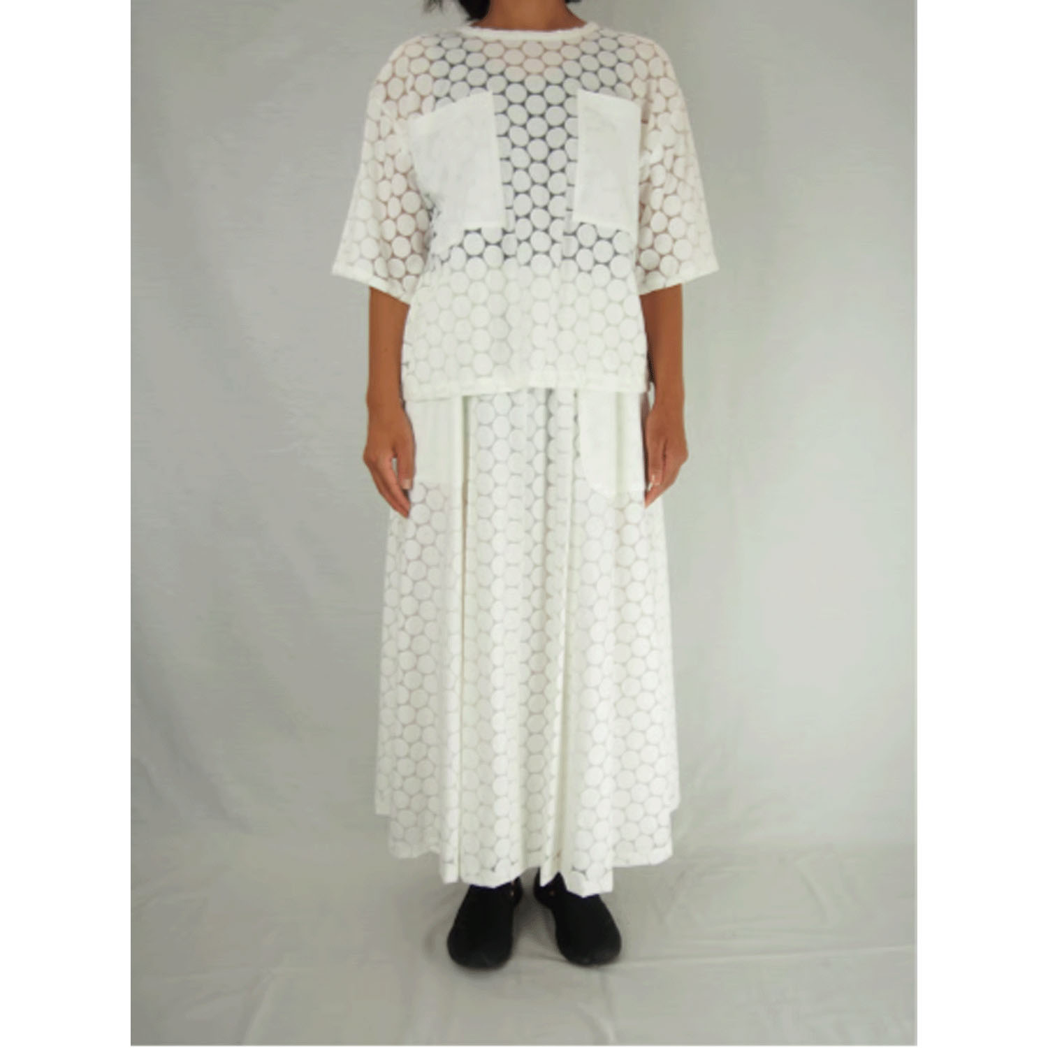 GIPSY BLUE オーガンジードットクロススカート - 画像3