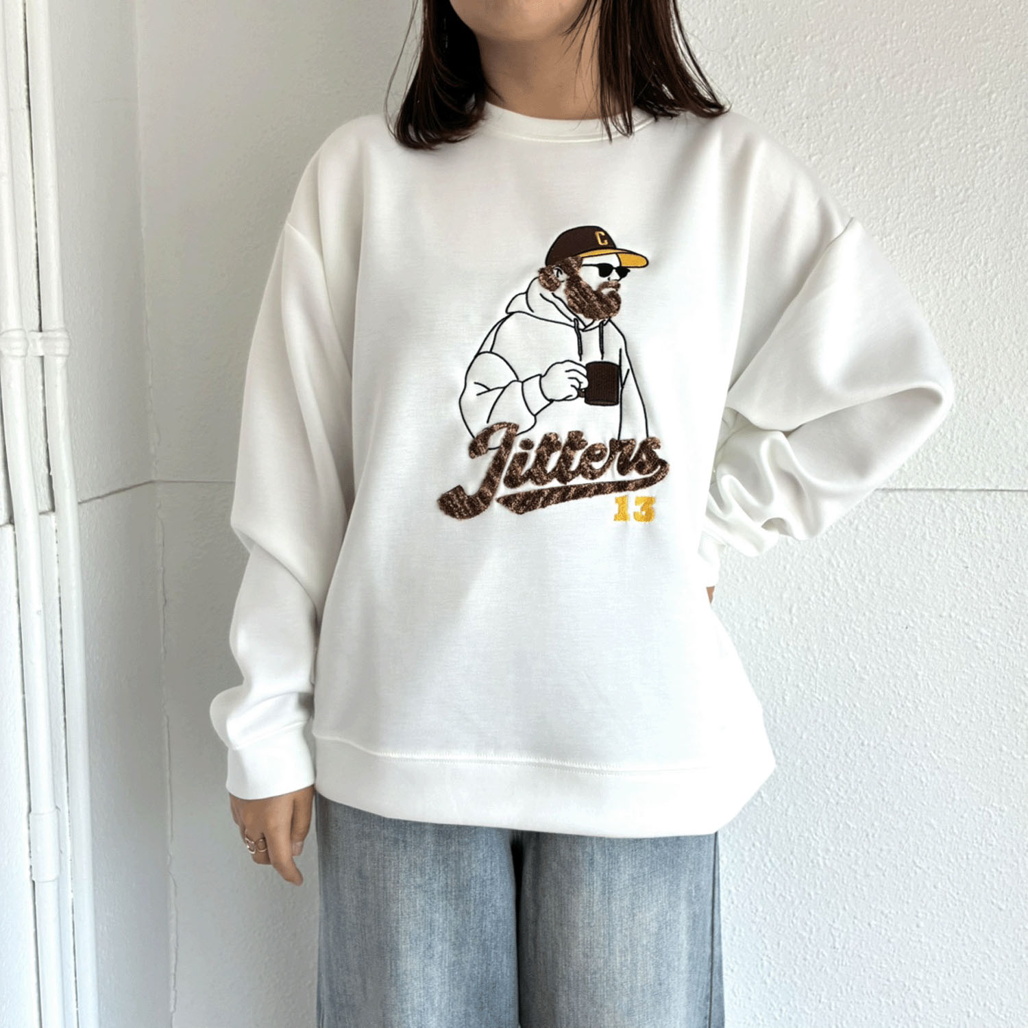 【新ブランド】QUASH ダンボールMIXサガラ刺繍スウェット - 画像3