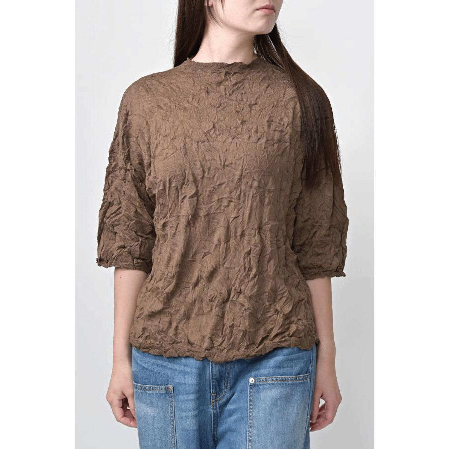 akane シワ半袖プルオーバー