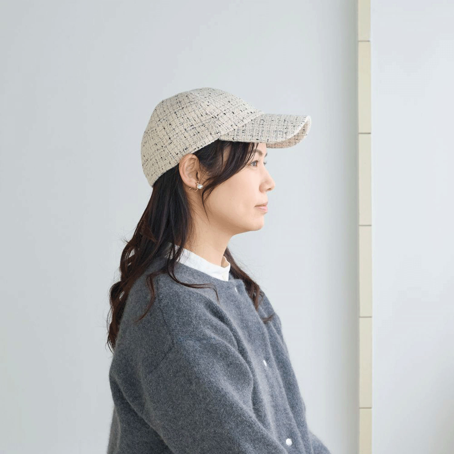 クラシカルな大人のツイードキャップ - 画像2