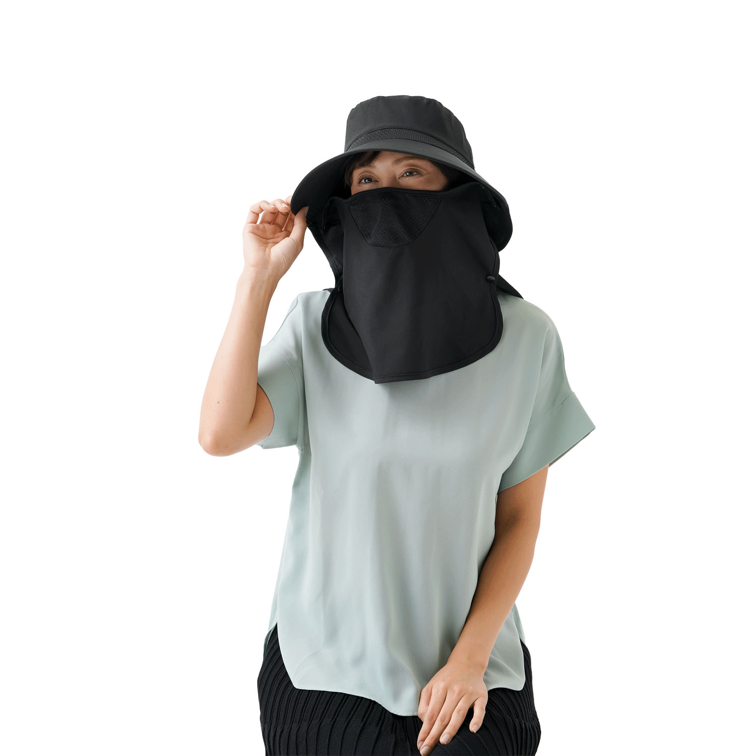 UV＆クールフェイスカバー付き3wayハット - 画像9