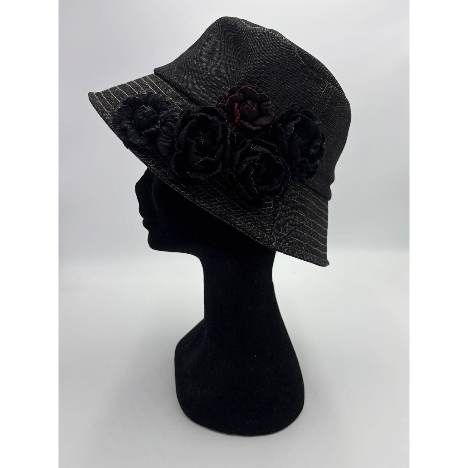 【長期欠品】デニム花付きバケット - 画像3