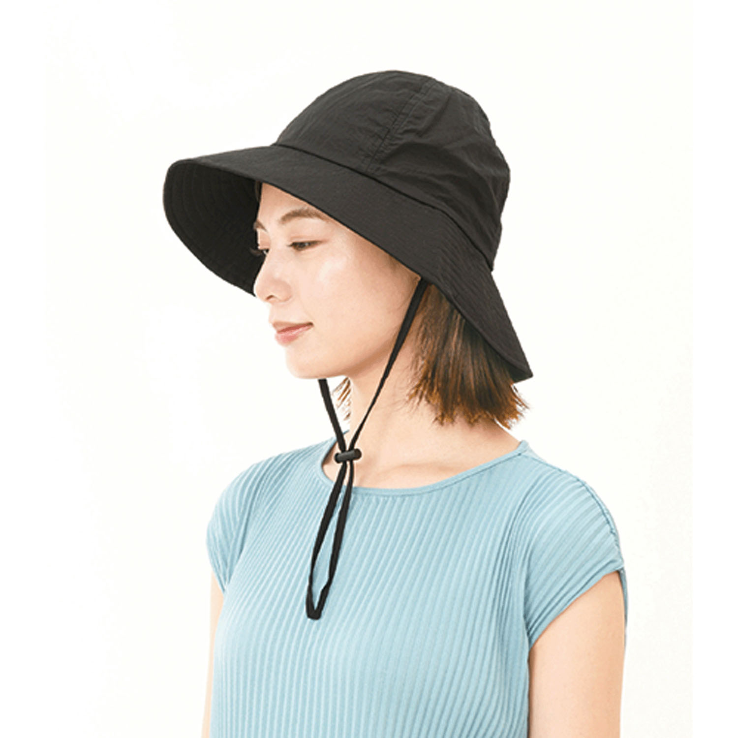 風で飛ばない ツバ広サファリハット