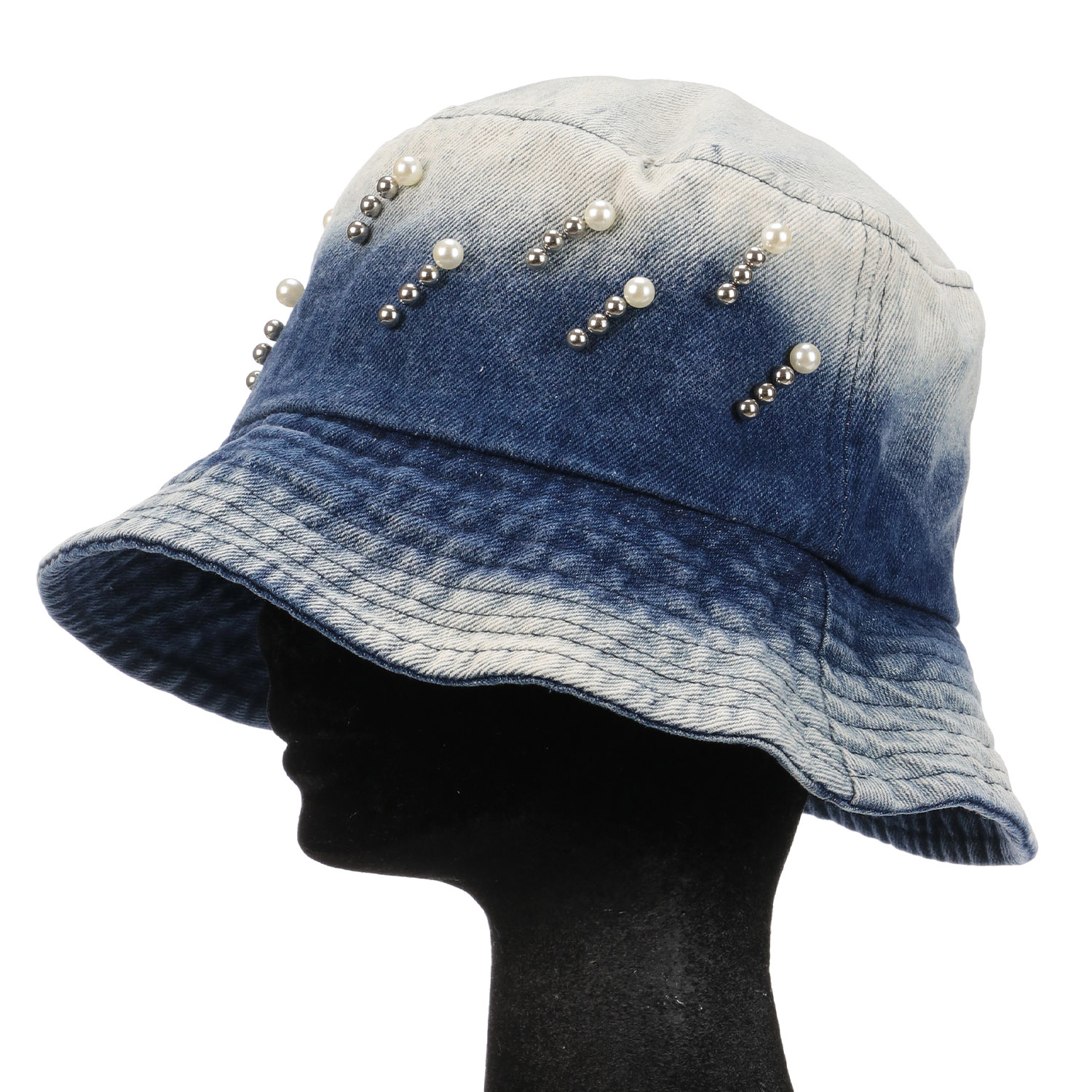 パール付きデニムハット - 画像3