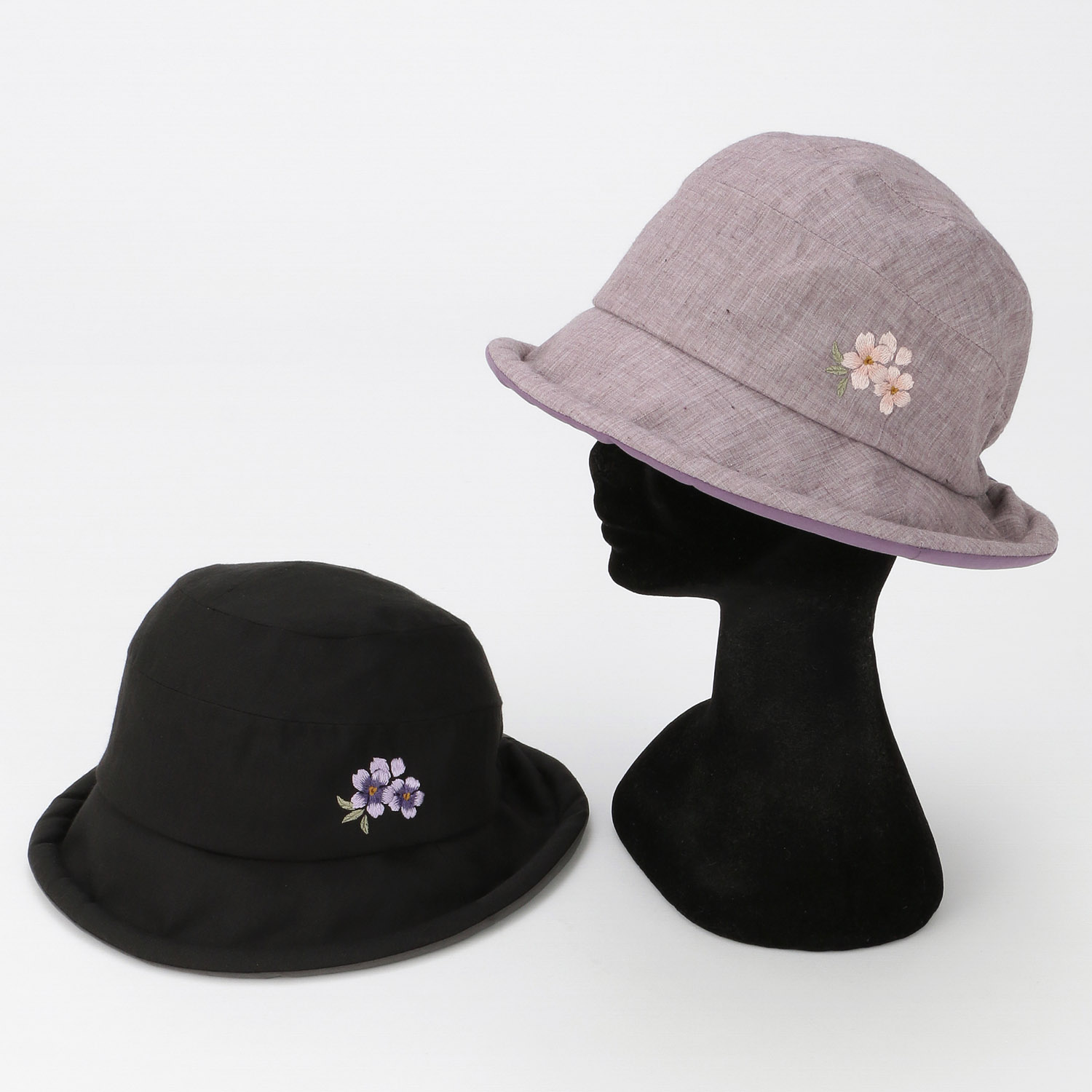 宇野千代 シャンブレーガーゼ膨れつばエミリーダウンハット