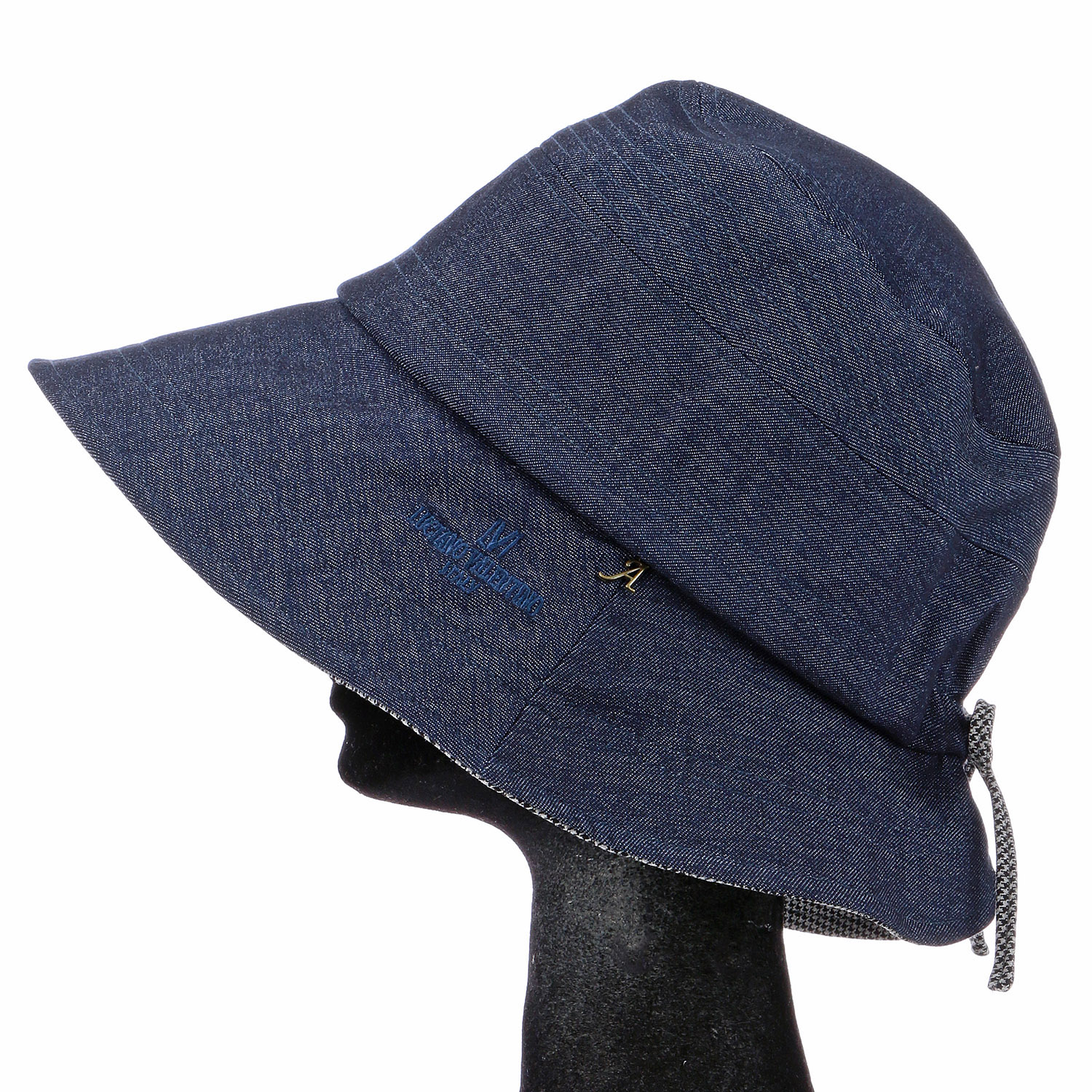 【ブラックM、ネイビーブルーS、M終了】リボン付デニムハット - 画像4