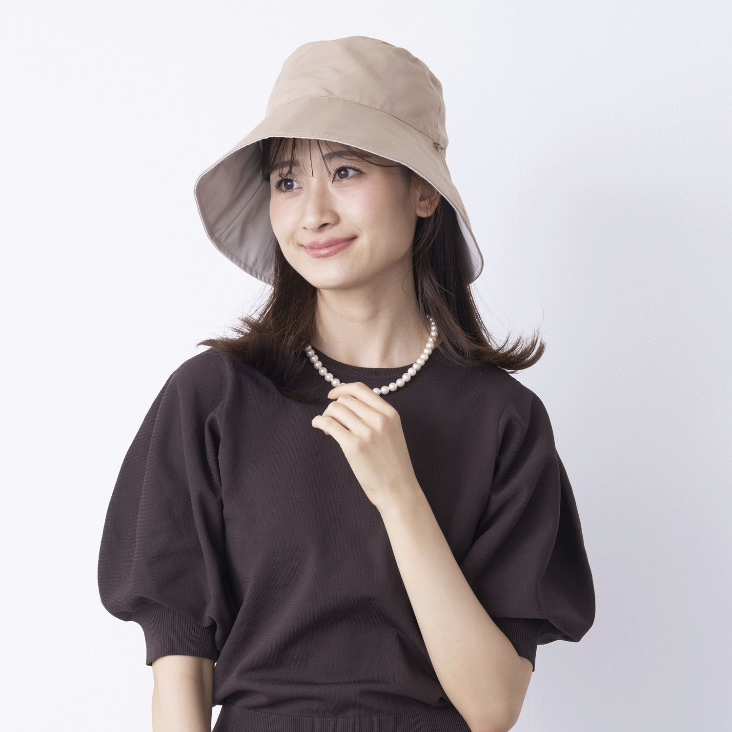 pink trick 完全遮光撥水リバーシブルハット - 画像7