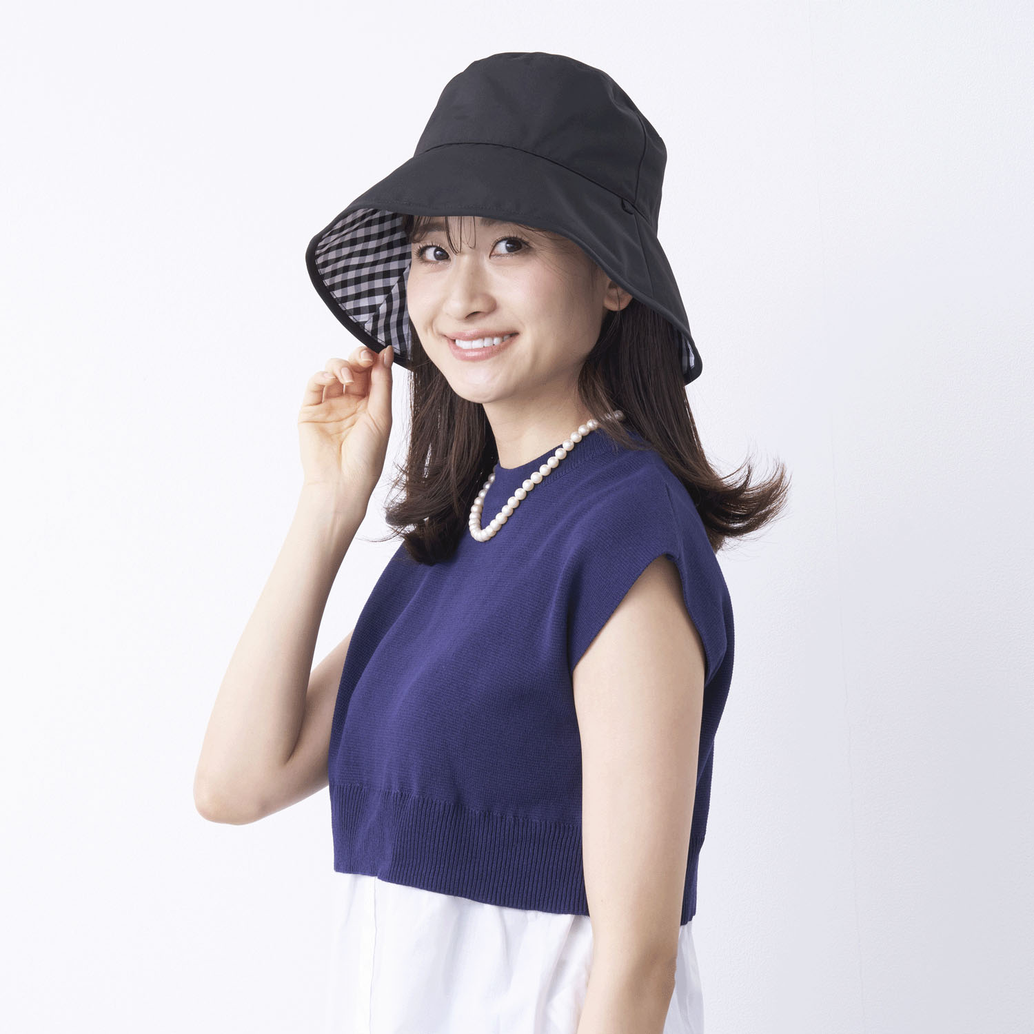 pink trick 完全遮光撥水リバーシブルハット - 画像9