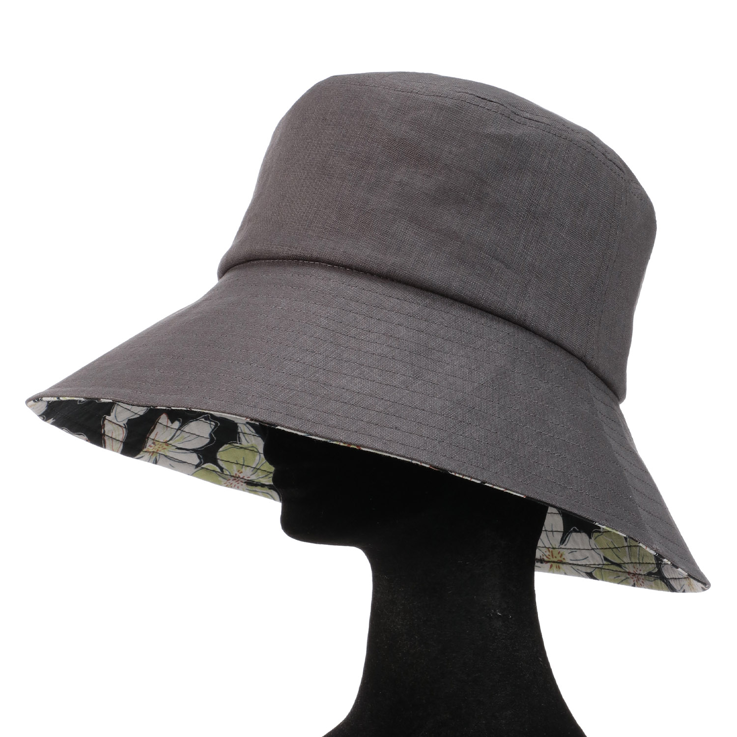 つば裏プリント麻ダウンハット - 画像2