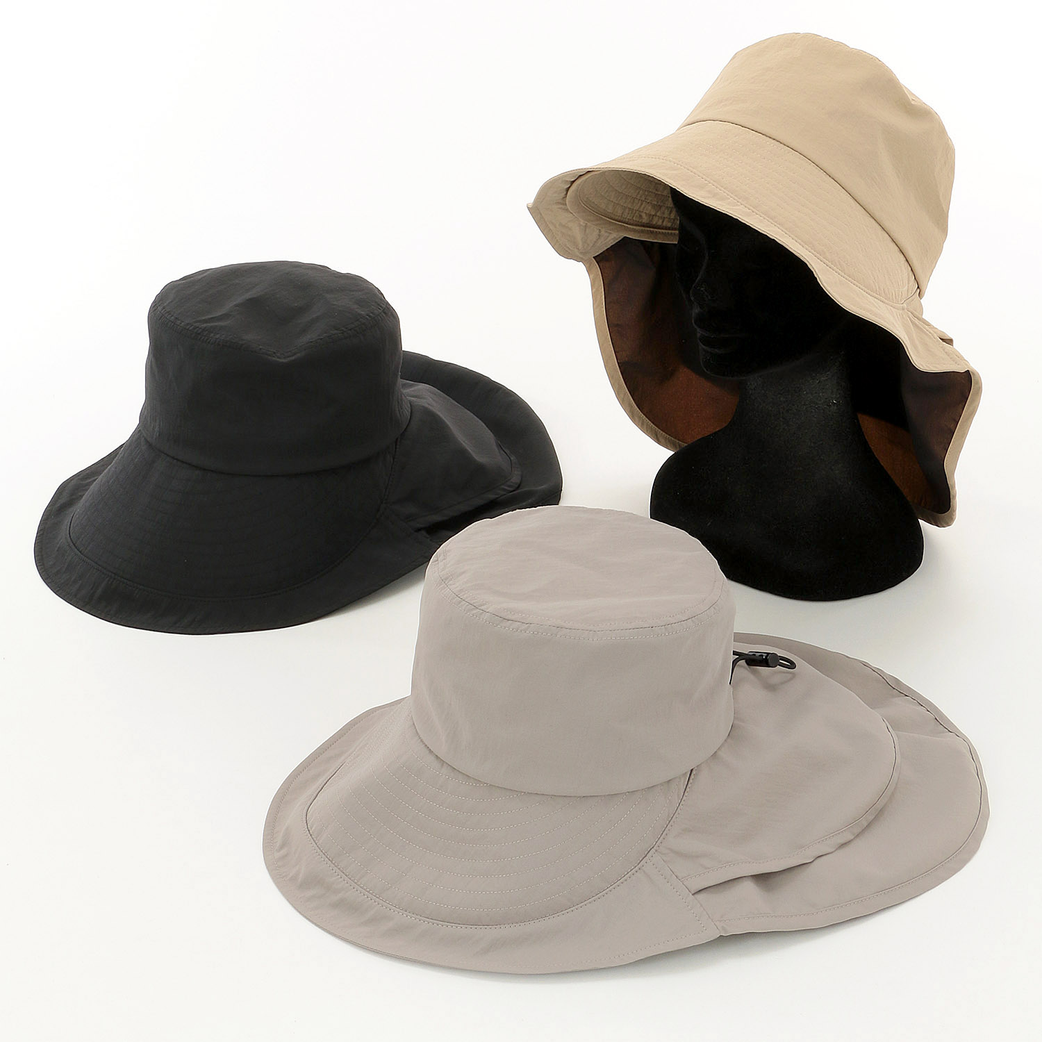 【ベージュ終了】UVシェードハット
