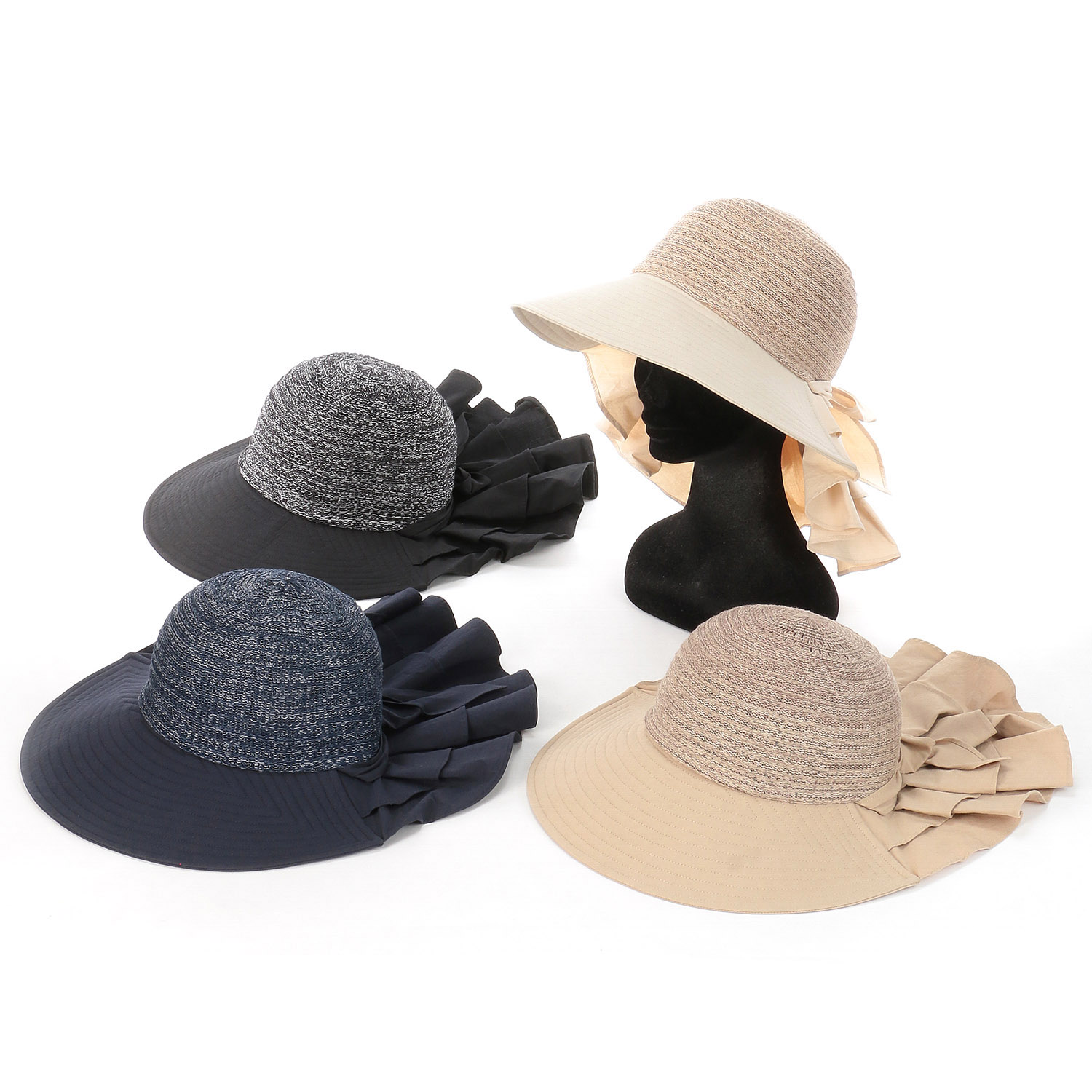 【ブラックM、ベージュM、ネイビーM終了】ミックスサーモシェードハット