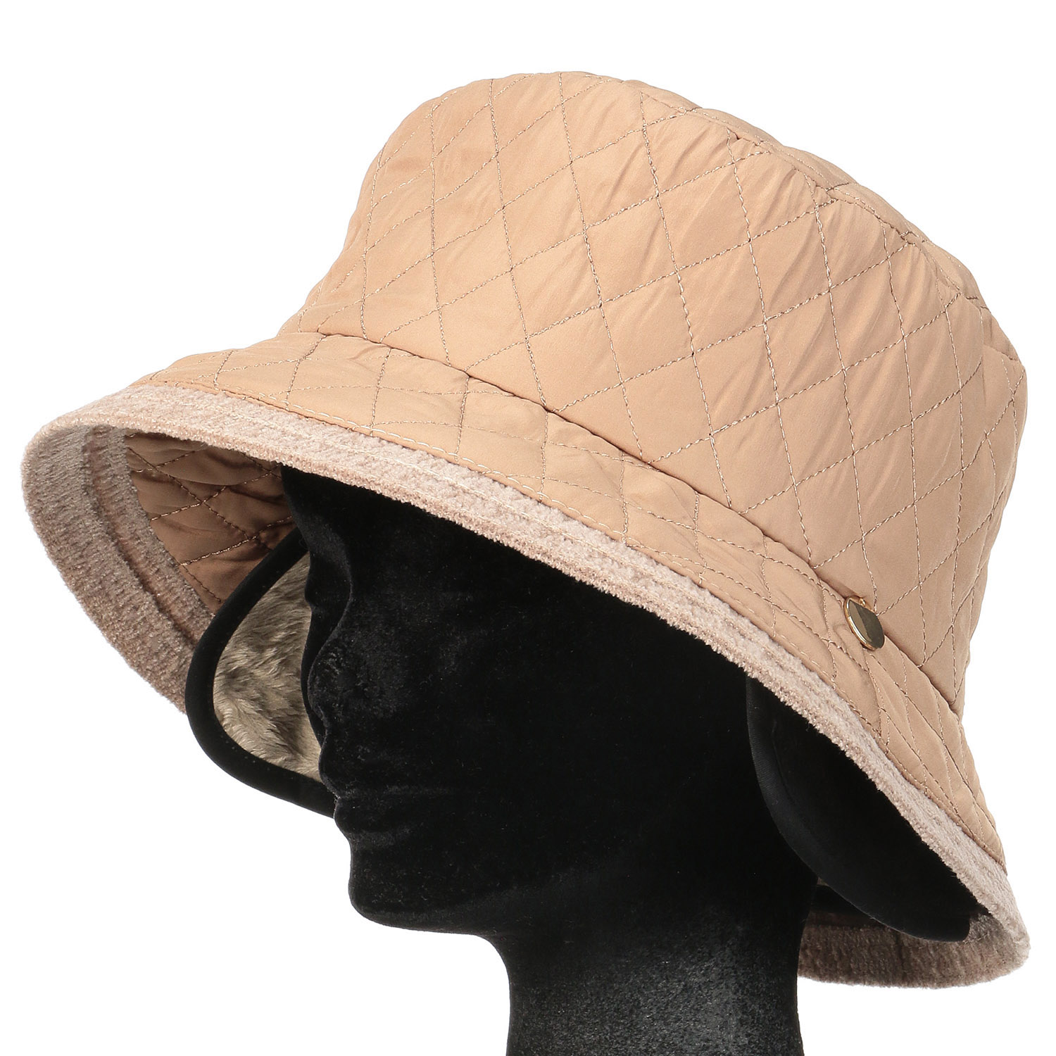 耳付きキルティングダウンハット - 画像3